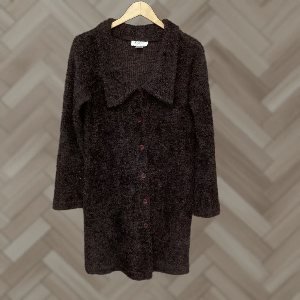 Vintage VINTAGE Regine Womens Brown Knitted Button Up Sweater Size Large Size L / US 10 / IT 46 - 1 Thumbnail