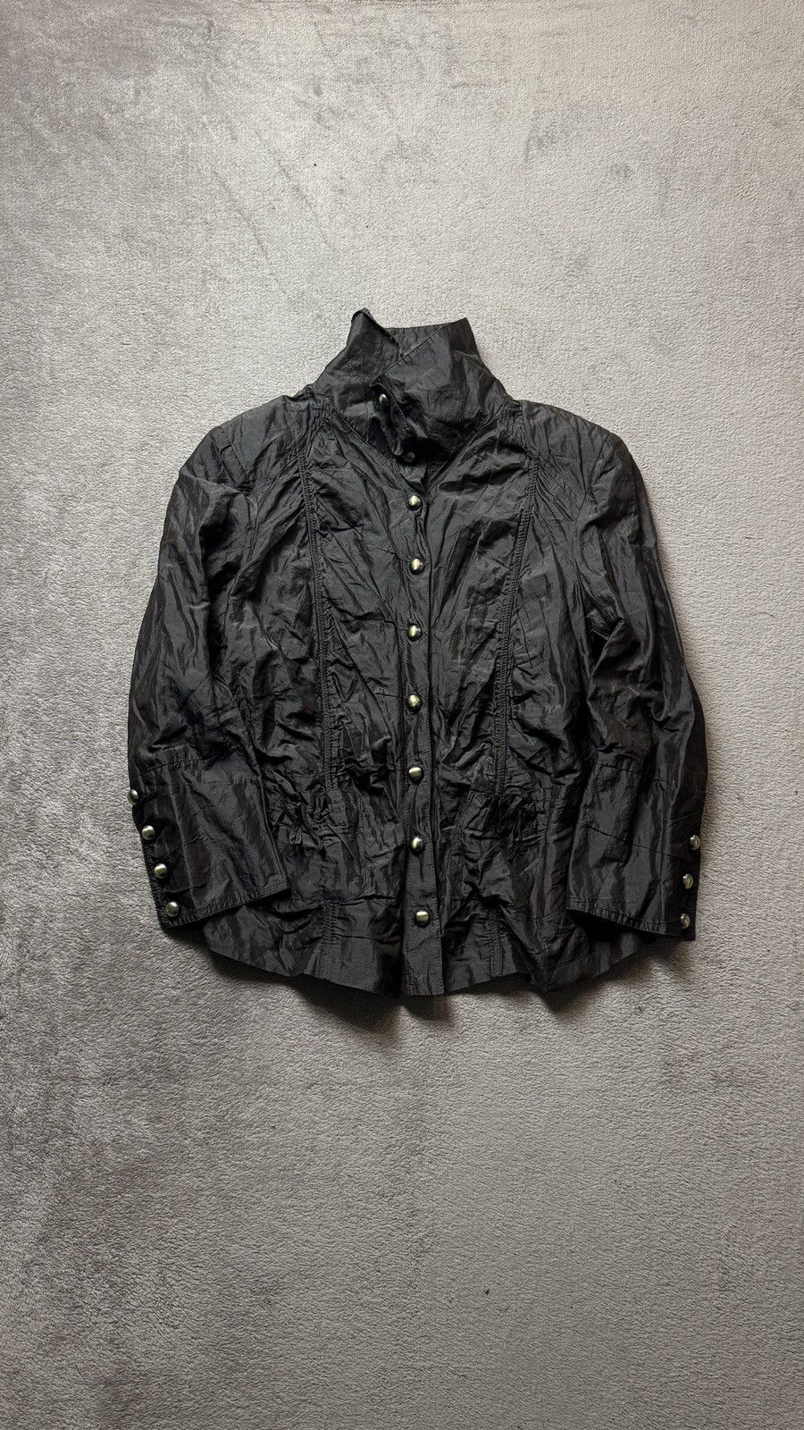 Japanese Brand Y2K Ruffle Silk Metall Button Ups Jacket cdg Steampunk LGB Size XXL / US 16-18 / IT 52-54 - 1 Thumbnail