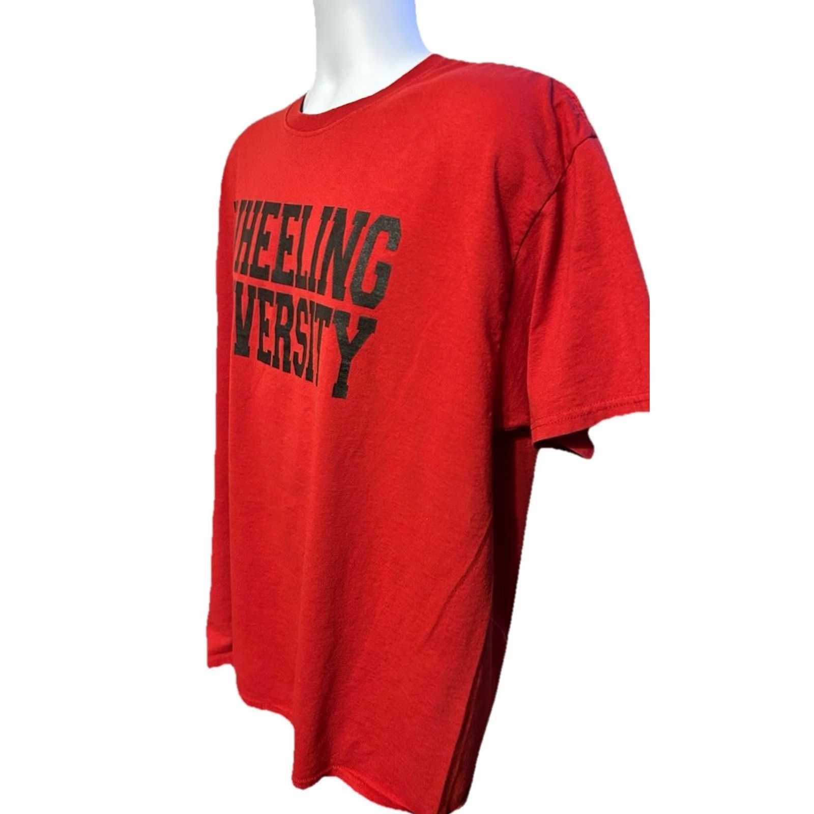 Spell Wheeling University Shirt Adult XL Red Short Sleeve Crew Neck Front Spell Out Size US XL / EU 56 / 4 - 2 Thumbnail
