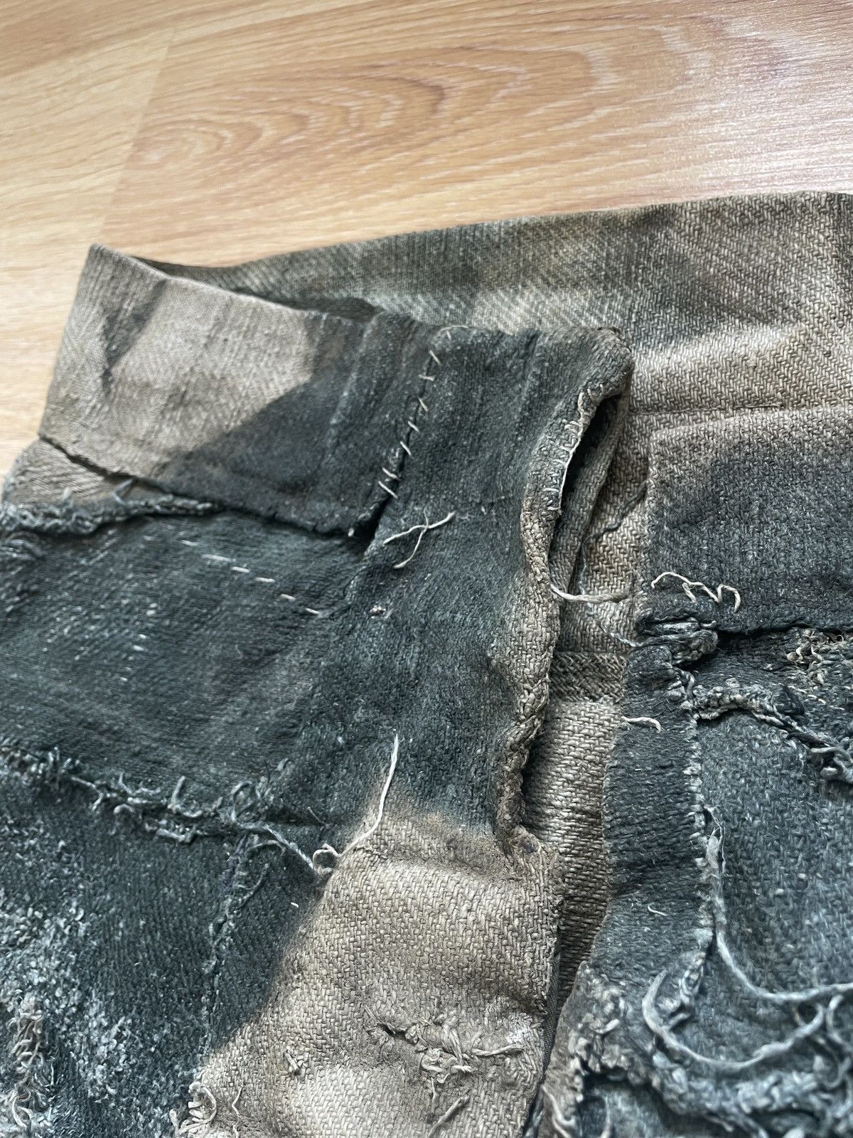 Vintage 1890-1910 Shepherds Pants (hemp + linen Shuttle loom woven) Size US 34 / EU 50 - 10 Thumbnail