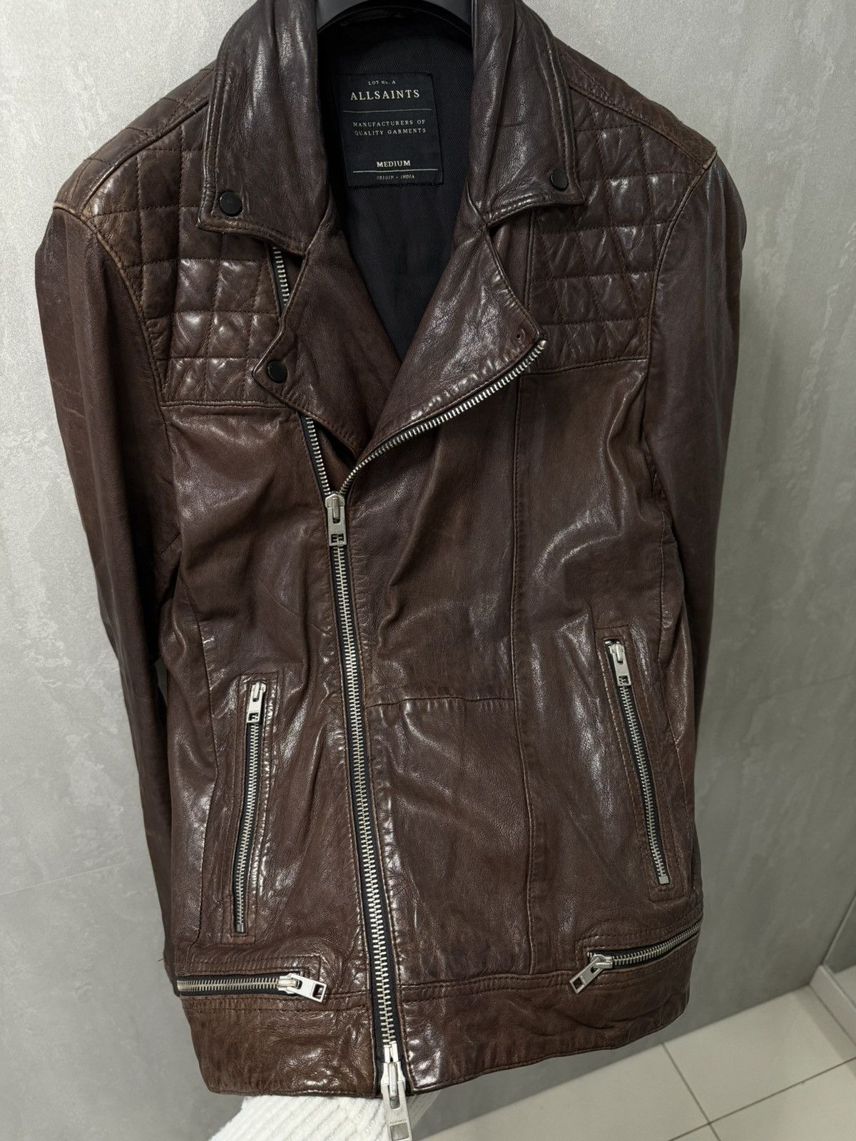 Allsaints AllSaints distressed Conroy Leather Biker Jacket, Oxblood Size US M / EU 48-50 / 2 - 16 Thumbnail