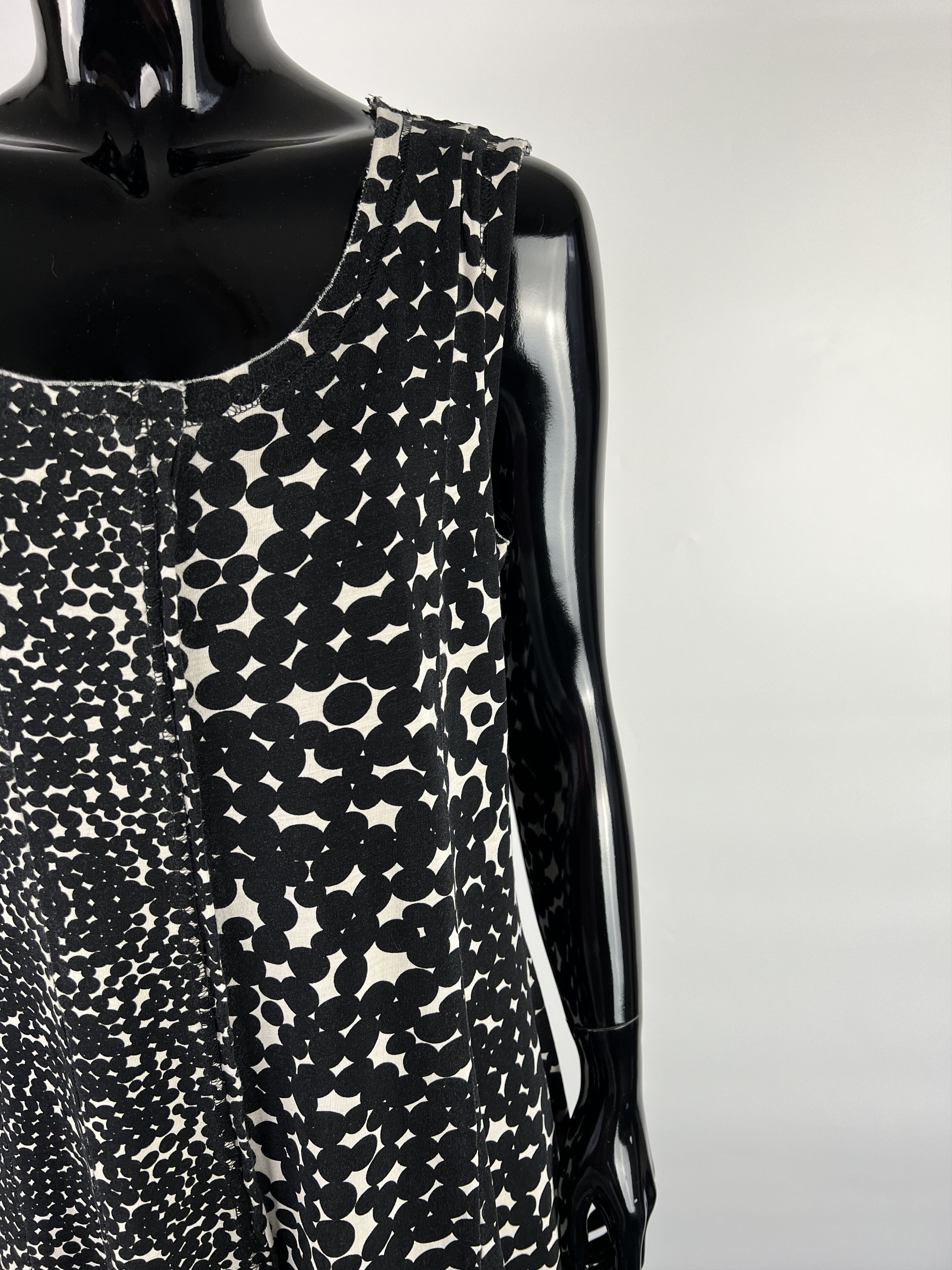 Rundholz Rundholz Black/White Sleeveless Cotton Midi Dress Size L Size L / US 10 / IT 46 - 7 Thumbnail