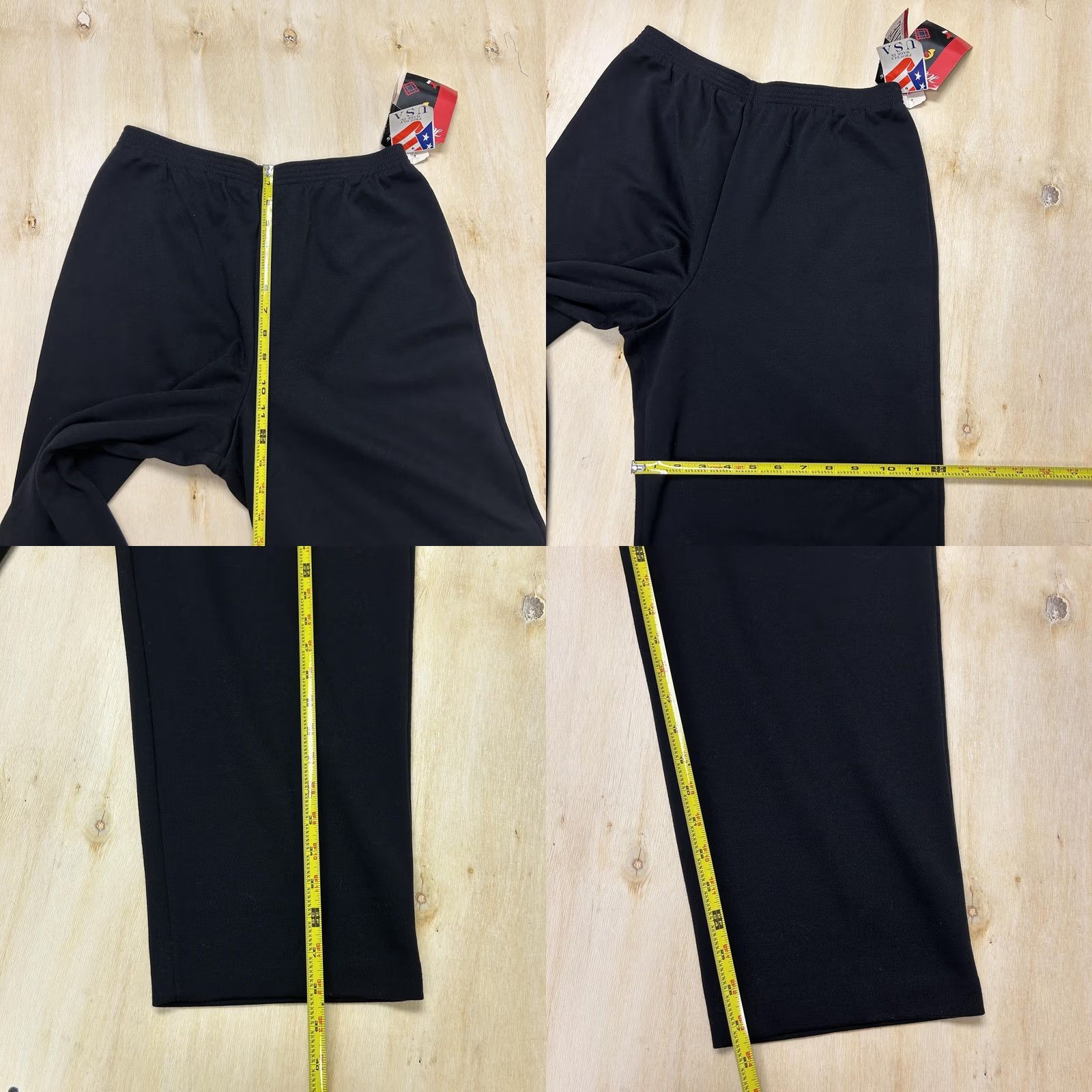 Vintage Vintage Sweatpants Womens M Black Knit Elastic Waist Pull On Lounge Cricket Lane Size 32" / US 10 / IT 46 - 8 Thumbnail