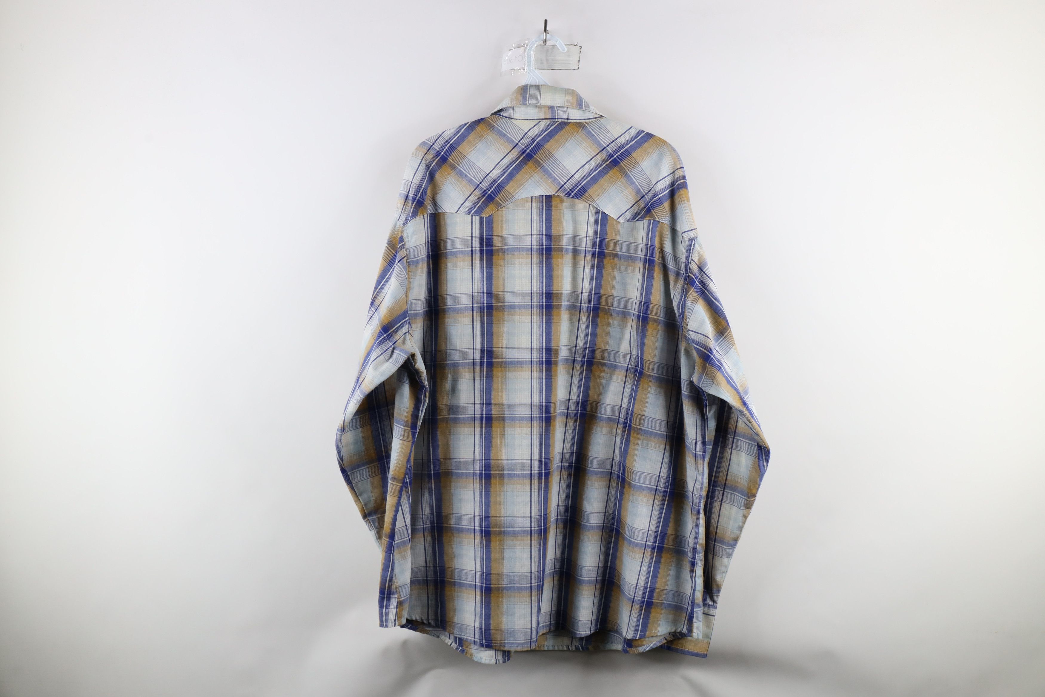 Vintage × Wrangler Vintage 90s Wrangler Rodeo Wrancher Snap Button Shirt Plaid Size US XXL / EU 58 / 5 - 11 Thumbnail