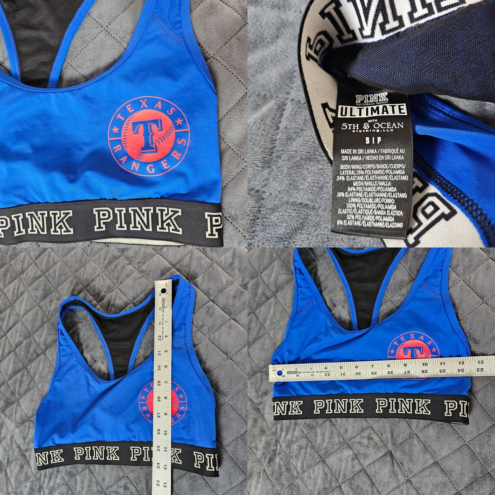 Victoria's Secret Victoria's Secret Pink Ultimate Sports Bra S Blue Texas Rangers Racerback Size ONE SIZE - 8 Thumbnail