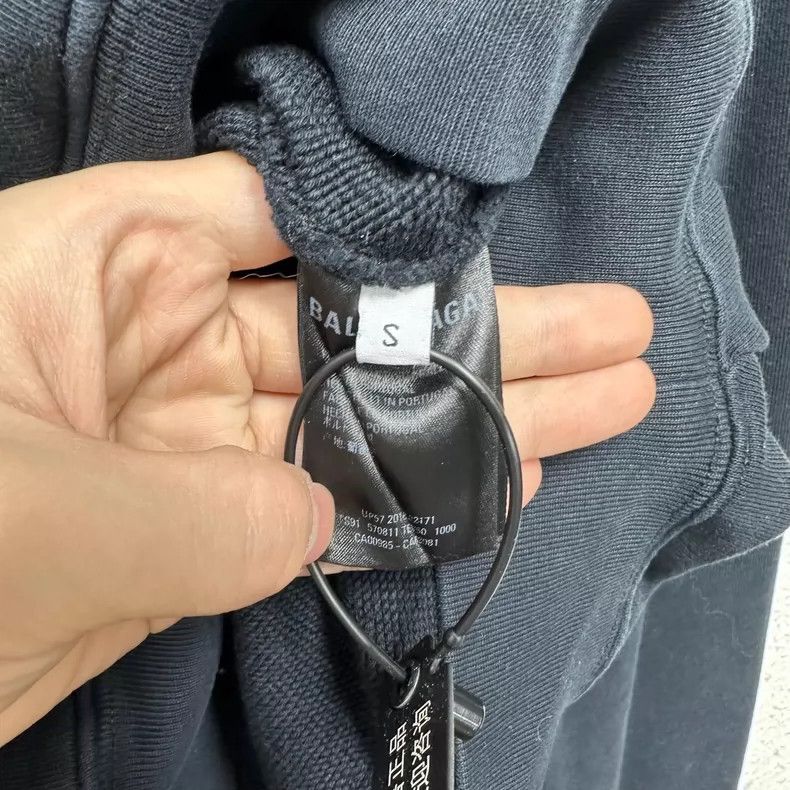 Balenciaga Balenciaga Black Wheat Pattern Hoodie Sweatshirt Size US S / EU 44-46 / 1 - 4 Thumbnail