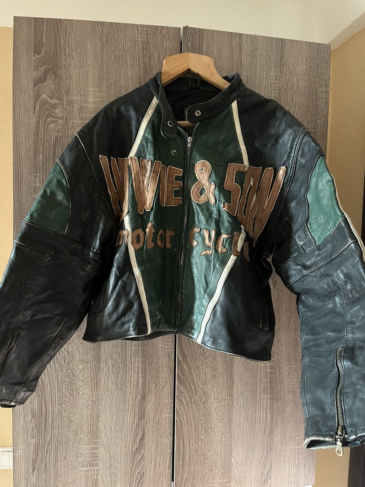Other Howie & Sons Vintage Leather Jacket MK RACING Size US XL / EU 56 / 4 - 1 Thumbnail