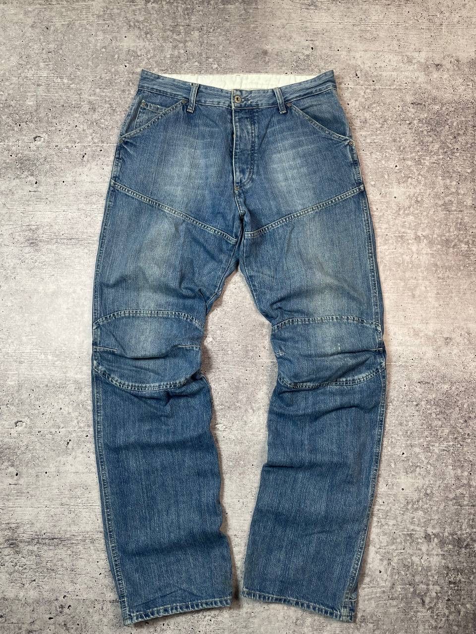 G-Star Vintage G Star Raw Elwood Biker Knee Denim Jeans Y2K Size US 34 / EU 50 - 1 Thumbnail