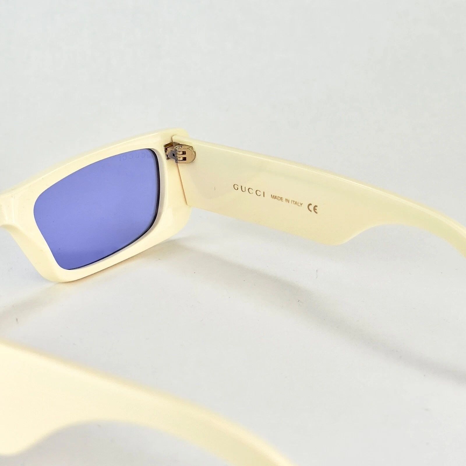 Gucci GUCCI GG0516S 0516 Ivory Lilac Crystal Geometric Sunglasses Size ONE SIZE - 7 Thumbnail