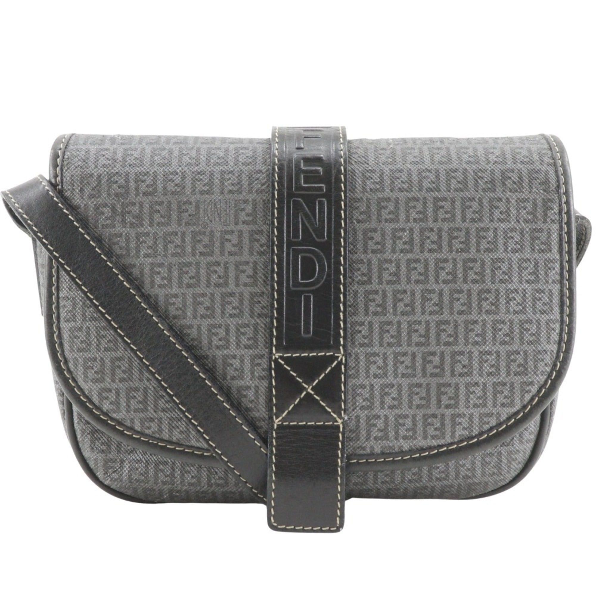Fendi Fendi Zucchino Shoulder Bag, Pouch, Gray, PVC, Magnetic closure, Women's Size ONE SIZE - 1 Thumbnail
