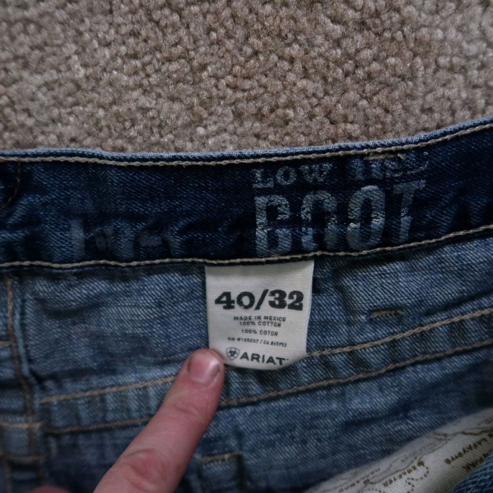 Ariat Ariat Jeans M4 Low Bootcut Men 40x32 Blue Denim Brand: Ariat Comfort Fit 5-Pocket Wear-Resistant Dark Wash Mens Size US 40 / EU 56 - 5 Thumbnail