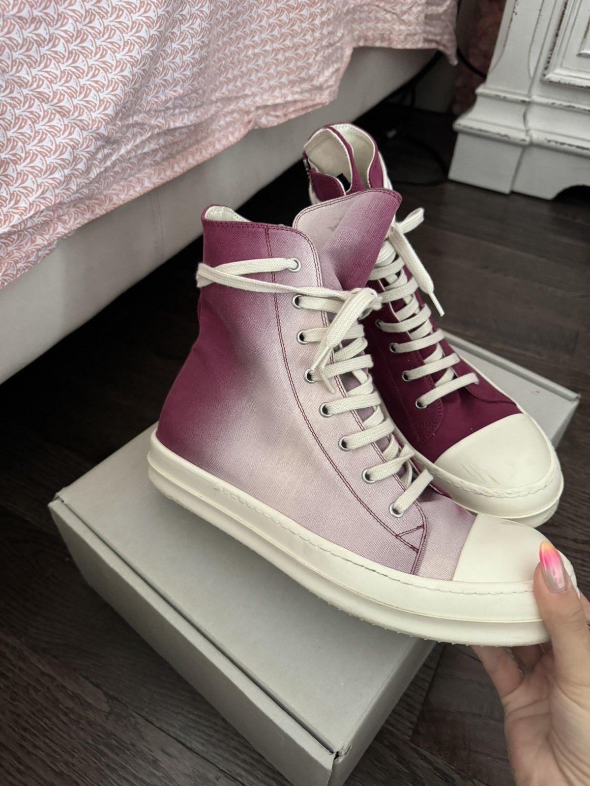 Rick Owens Pink Gradient Ramones High Tops Ultra Rare Size US 8 / EU 41 - 5 Thumbnail