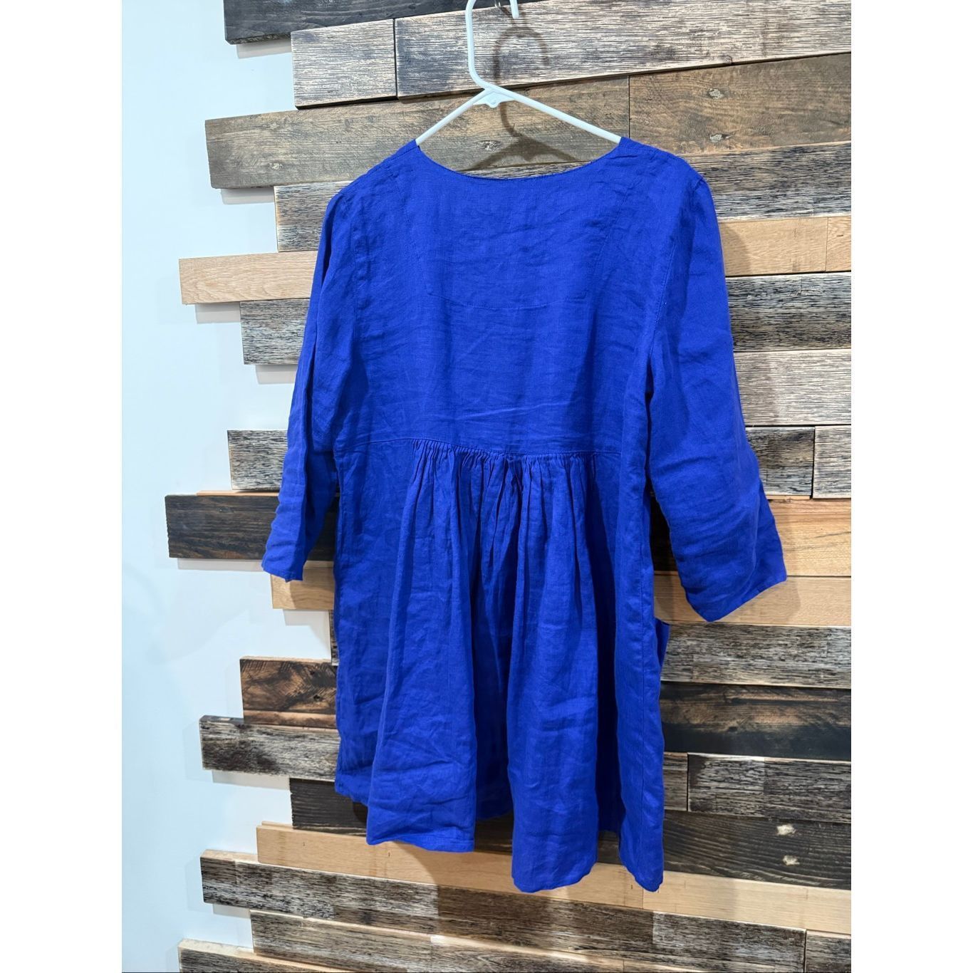 Guru Gudrun Sjoden blue linen top blouse tunic lagenlook size Sma Size S / US 4 / IT 40 - 2 Thumbnail