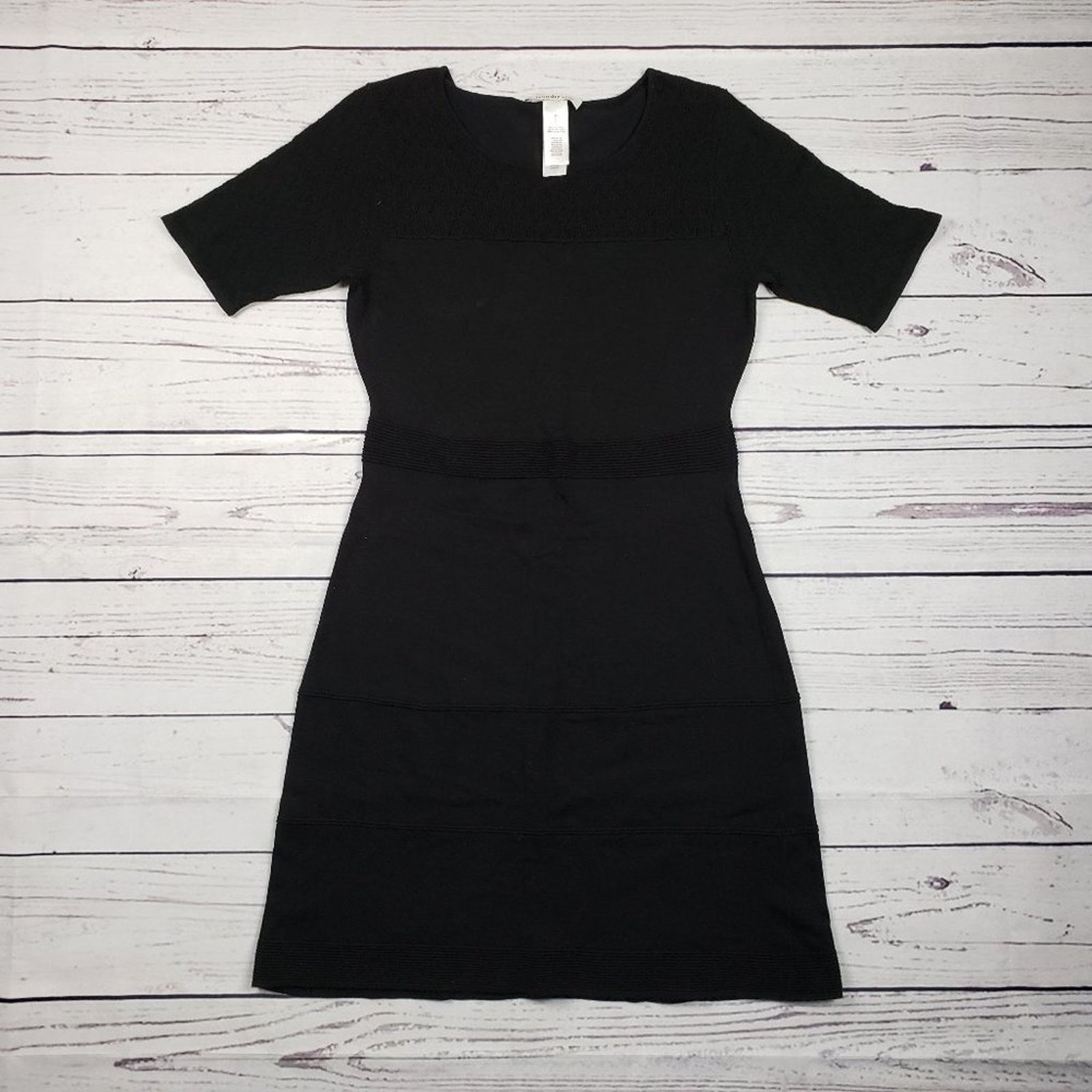 Other Laundry by Design Black Knit Short Sleeve Mini Dress Medium Size M / US 6-8 / IT 42-44 - 1 Thumbnail