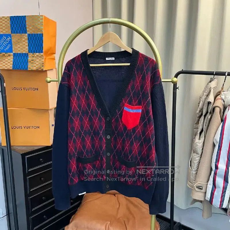 Miu Miu Miu Miu Navy Wool Cardigan for Women . Size S / US 4 / IT 40 - 1 Thumbnail