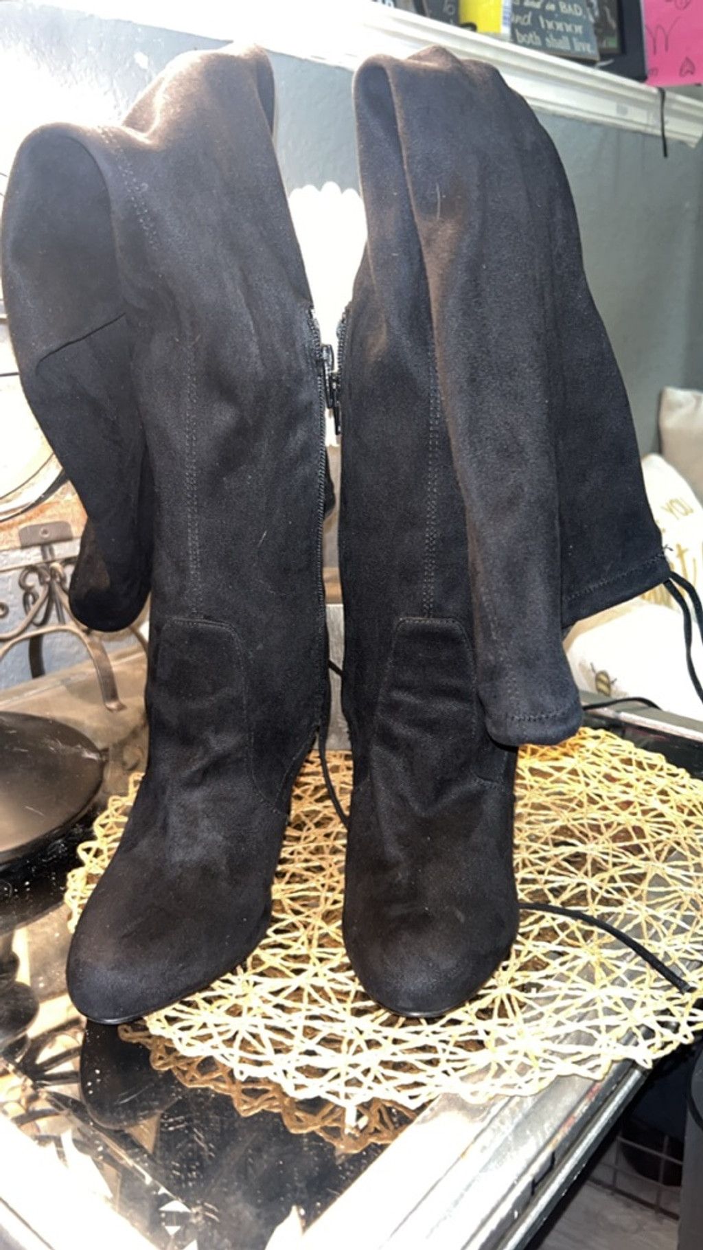 Other Women's Shi by Journeys Black Over the Knee Boots Size 7.5 Size US 7.5 / IT 37.5 - 3 Thumbnail