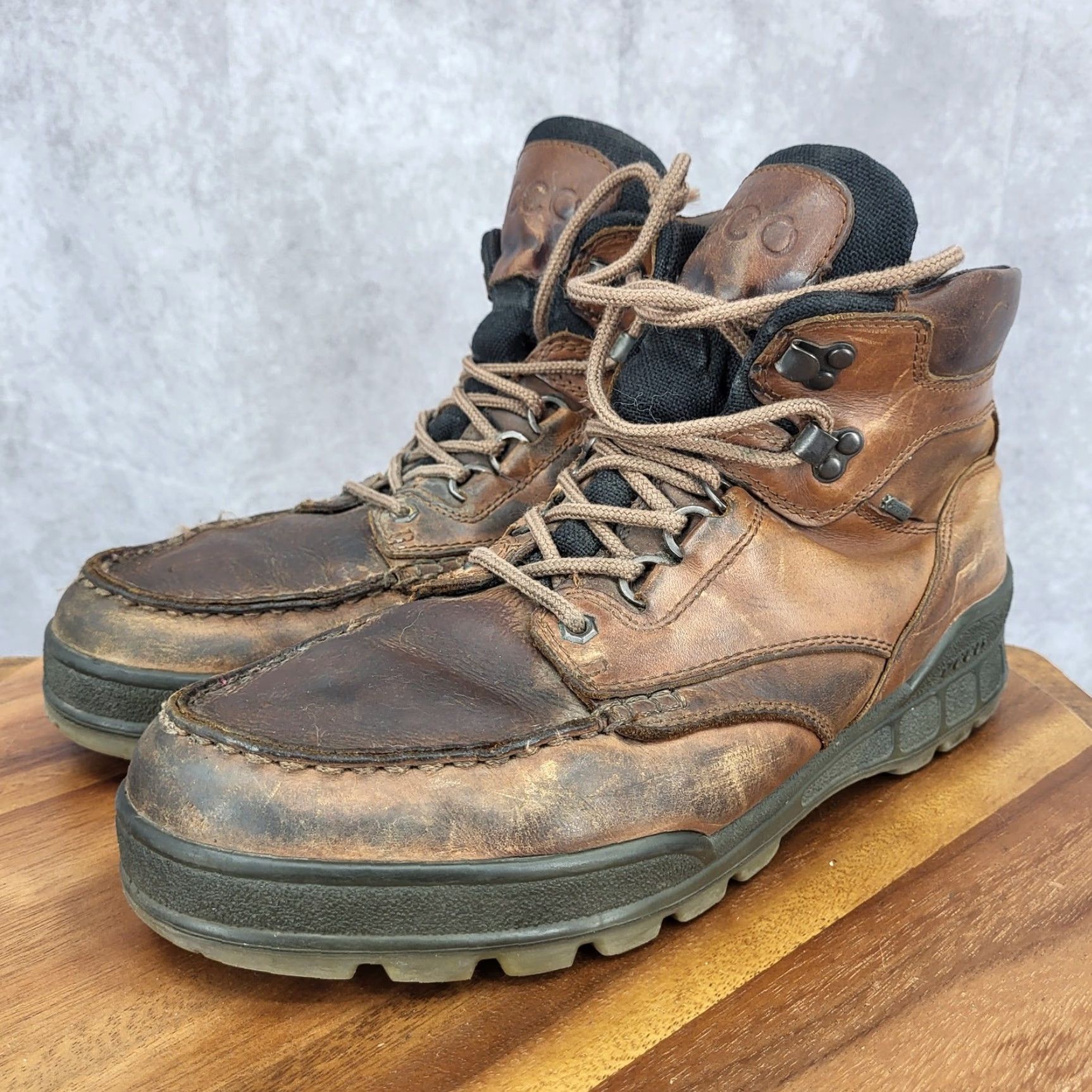 Ecco Ecco Track II Hiking Boots Mens 46 EU 12 / 12.5 Brown Leather Waterproof Boot Size US 12 / EU 45 - 6 Thumbnail