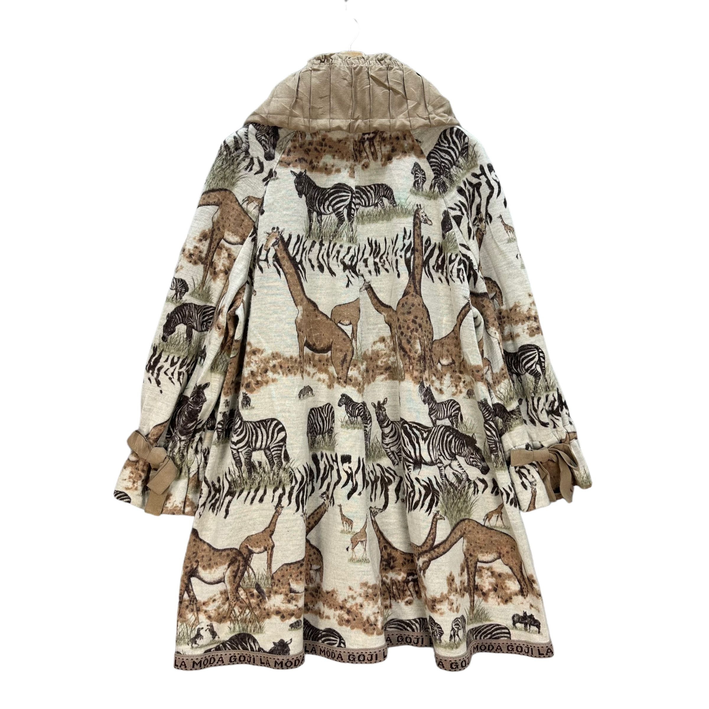 Japanese Brand GOJI LA MODA ANIMAL OVERPRINT LONG COAT JACKET #9003-47 Size XL / US 12-14 / IT 48-50 - 12 Thumbnail