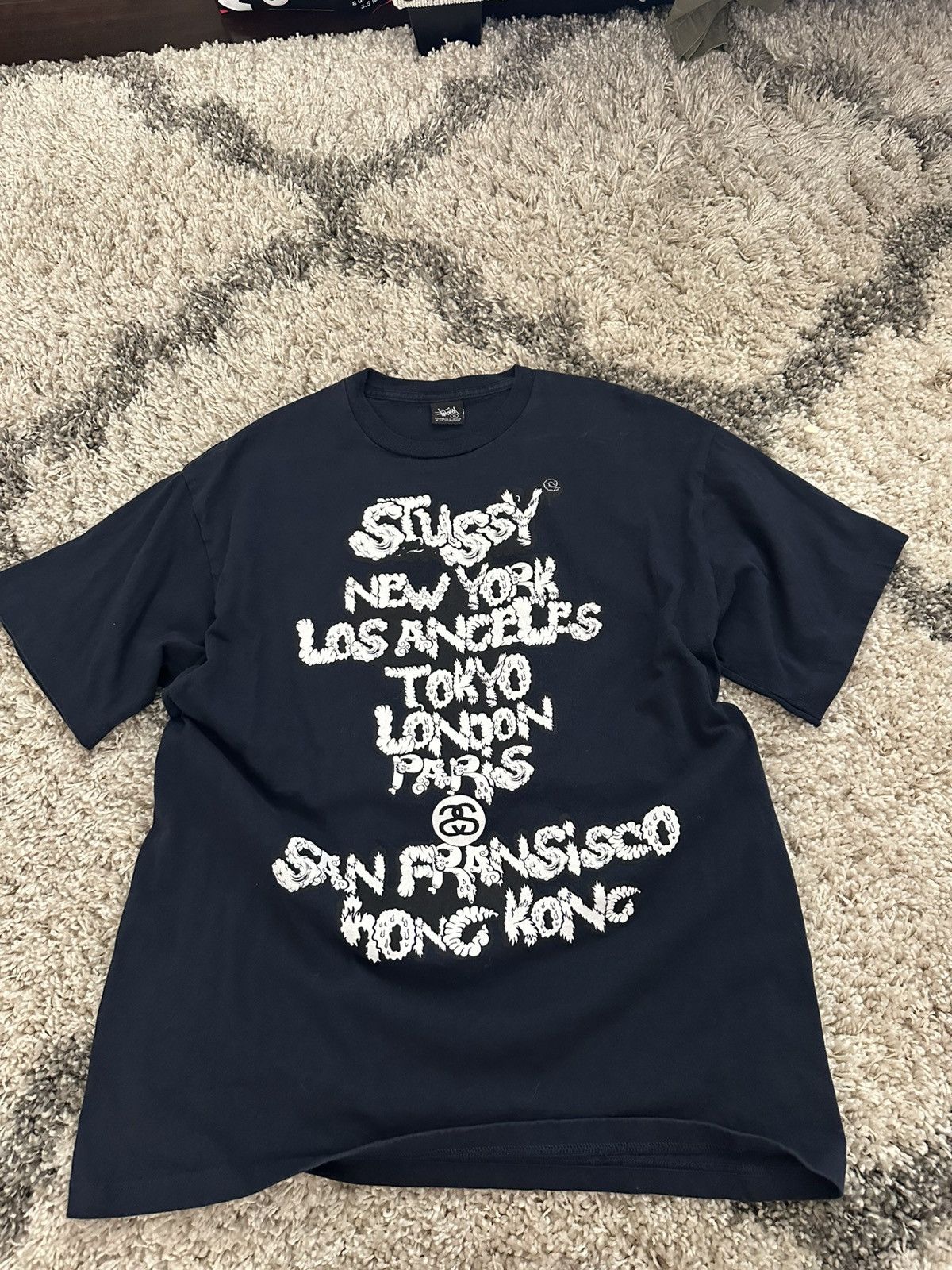 Stussy Vintage 2006 Navy Stussy World Tour Tee Size US XL / EU 56 / 4 - 1 Thumbnail
