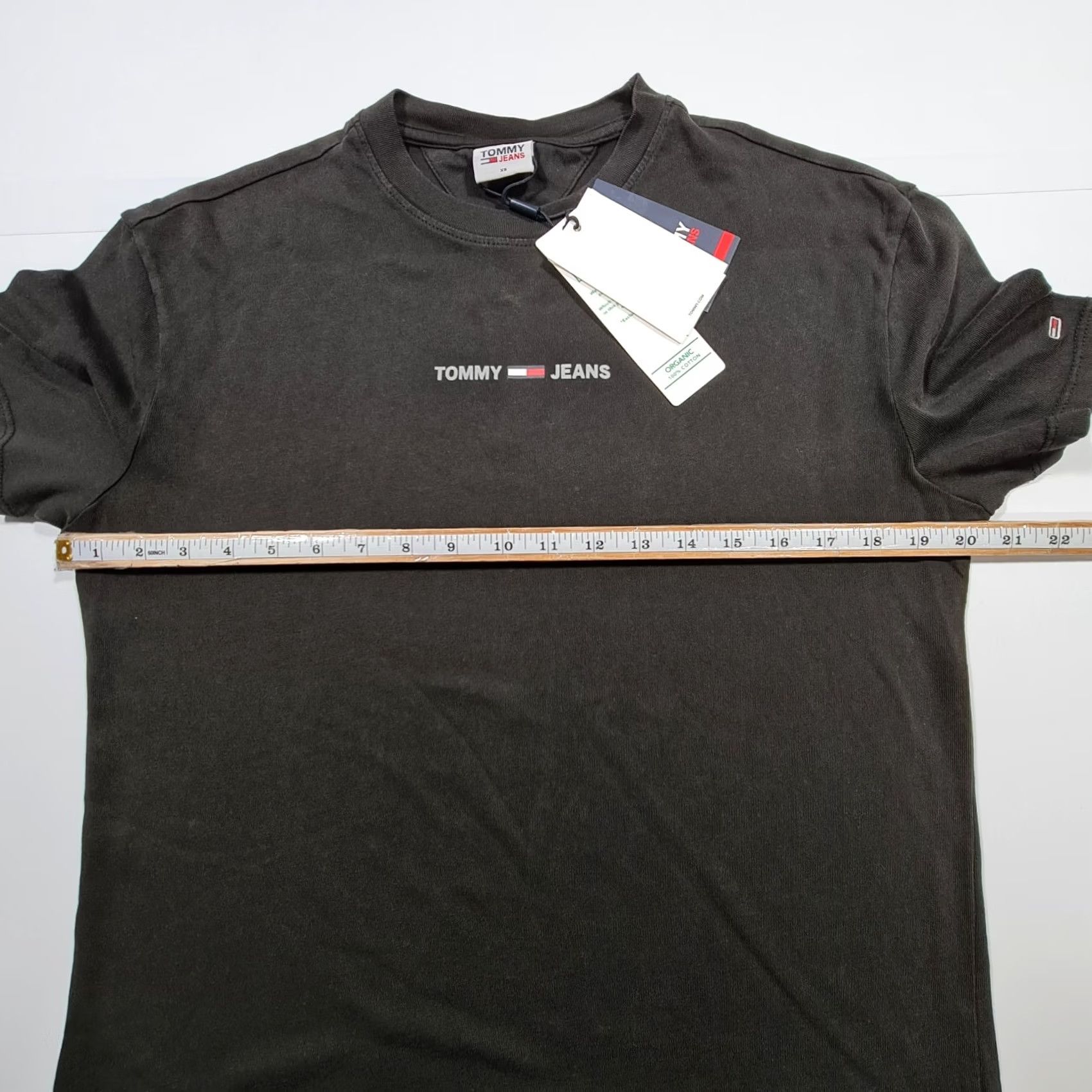 Tommy Hilfiger Tommy Jeans Womens T Shirt XS Oversized Crew Neck Logo Tee Cotton Black White Short Sleeves Size XS / US 0-2 / IT 36-38 - 5 Thumbnail