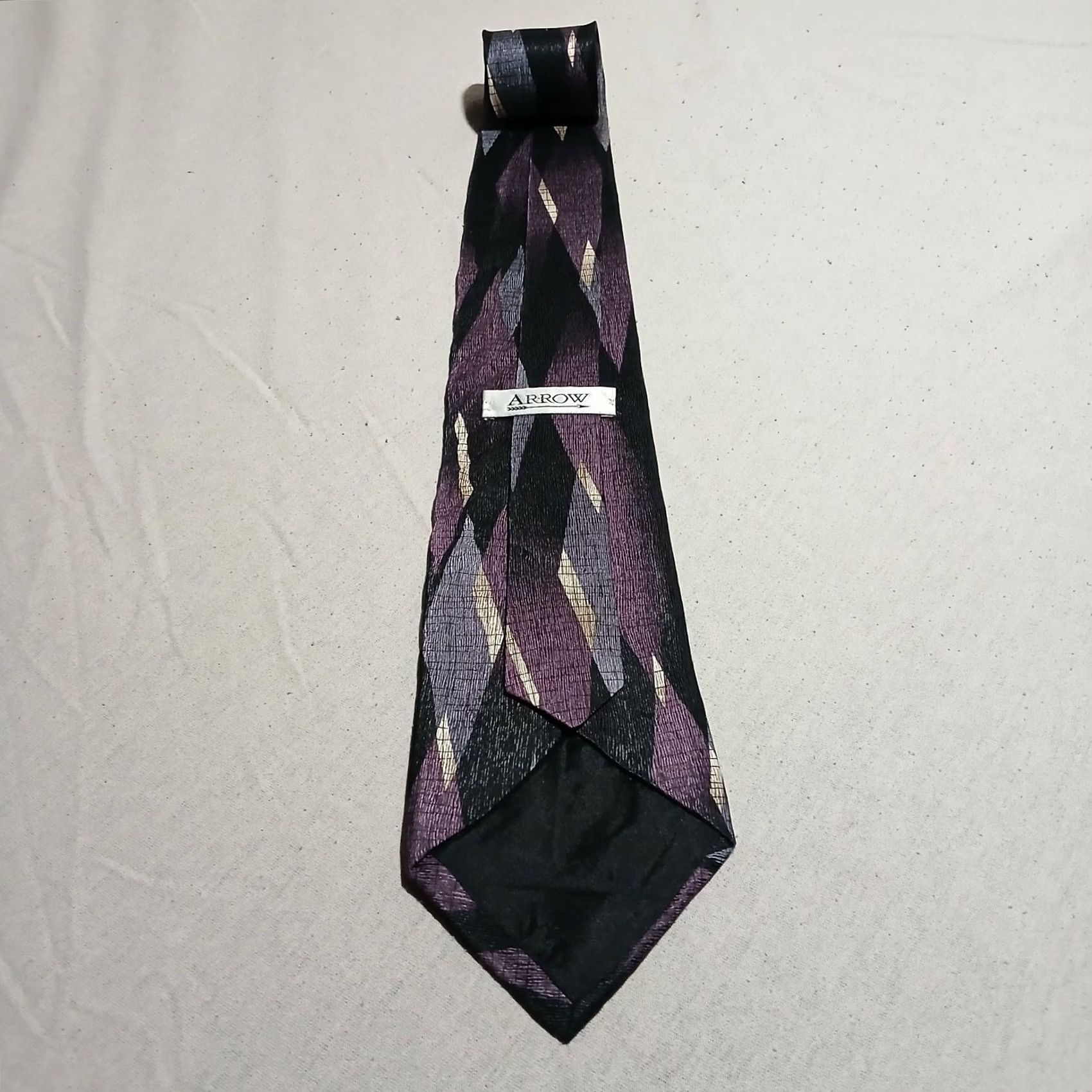Arrow Arrow Tie Purple Black Gray Geometric 100% Silk 55" x 3.75" Men Tie Size ONE SIZE - 3 Thumbnail