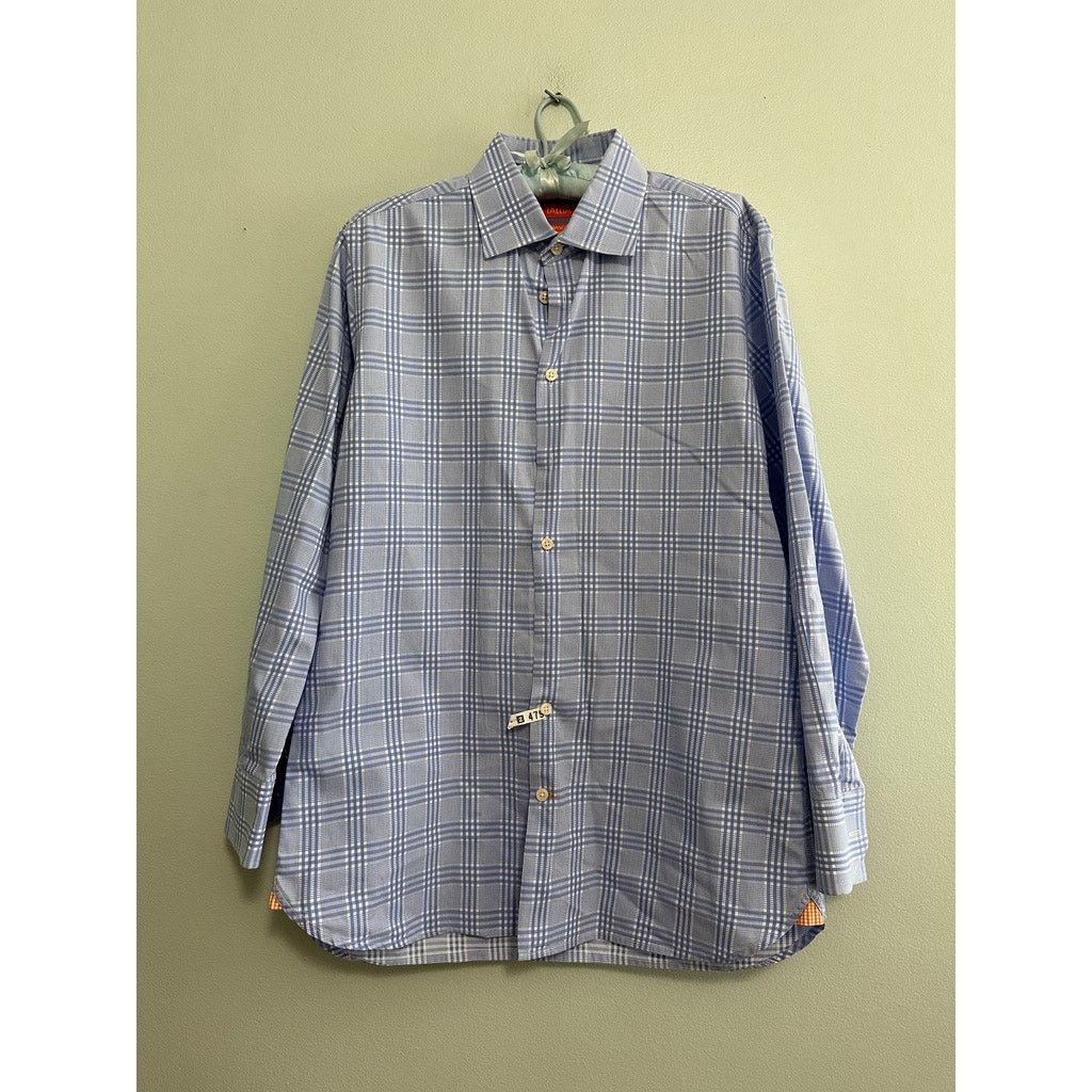 Tallia Tallia blue plaid the Mason fit button down size 15.5 Size US M / EU 48-50 / 2 - 2 Thumbnail