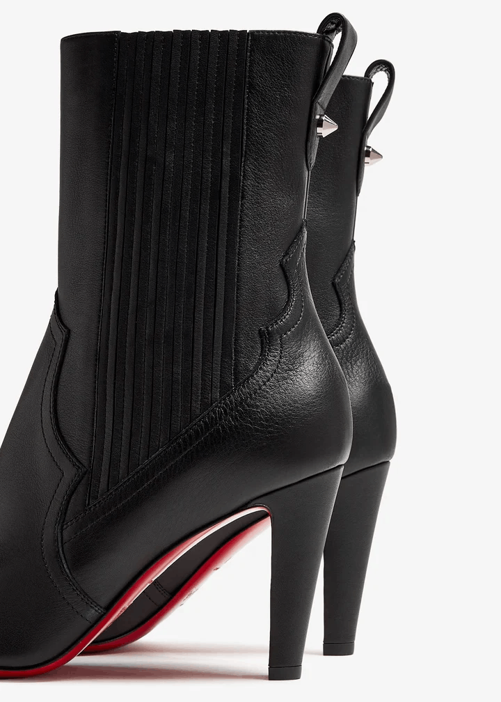 Christian Louboutin Santigag 85 Black Calf Leather Mid Calf Ankle Heel Boot 37 Size US 7 / IT 37 - 14 Thumbnail