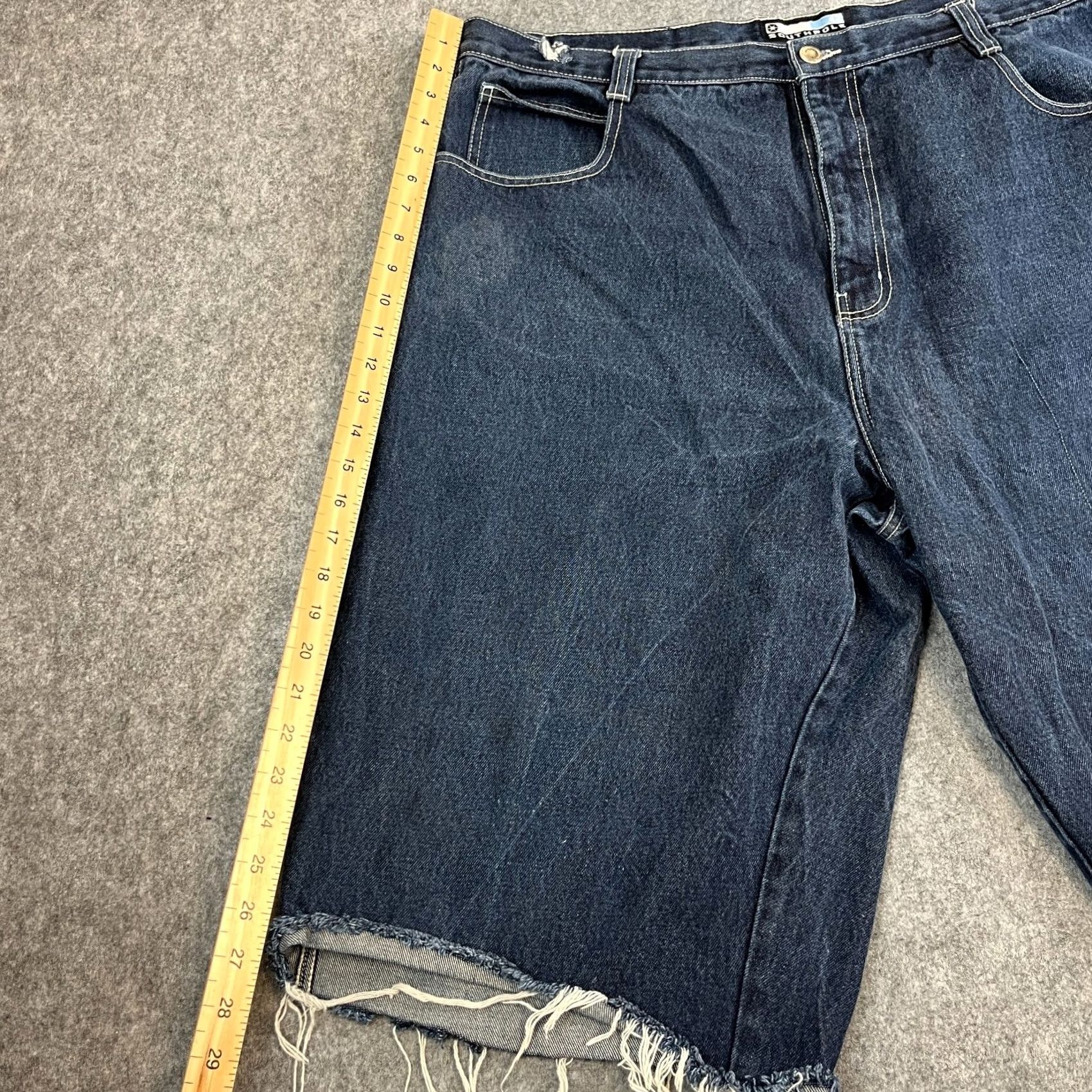 Southpole VINTAGE Southpole Mens Denim Shorts Bermuda Denim 90s Y2K Grunge Hiphop Blue VTG 90s Mens Shorts W40 Waist 40 Casual Knit Bermuda Size US 40 / EU 56 - 3 Thumbnail