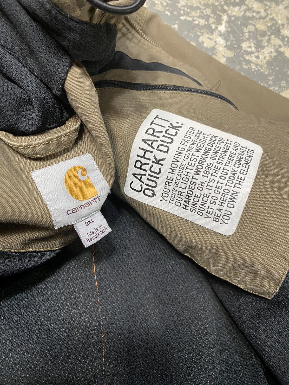 Carhartt × Vintage Vintage Carhartt Tan Reflective Hooded Active Jacket Size US XXL / EU 58 / 5 - 5 Thumbnail