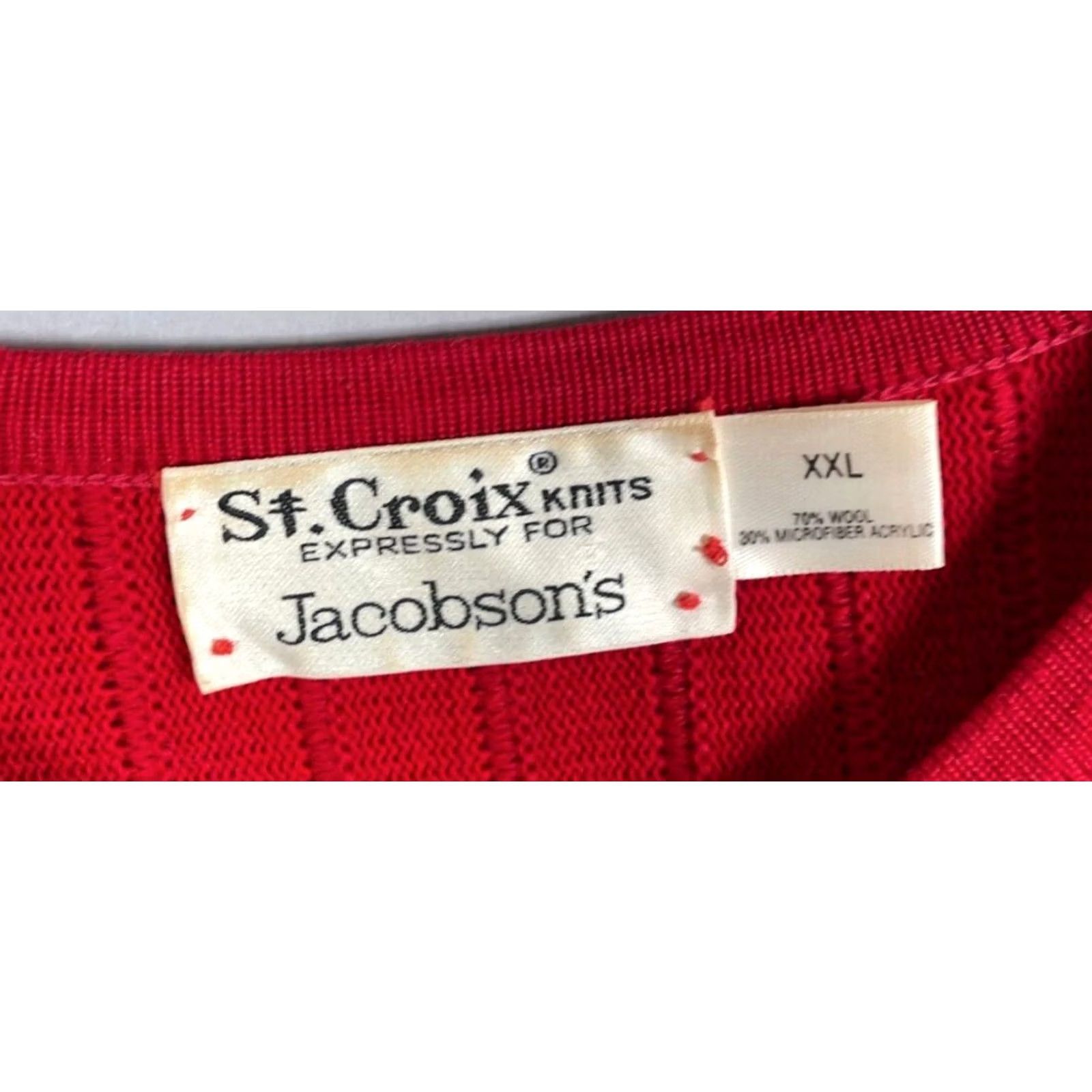 Vintage VINTAGE St. Croix Sweater Mens 2XL Red Diamond Pattern V-Neck Knit Pullover Size US XXL / EU 58 / 5 - 3 Thumbnail