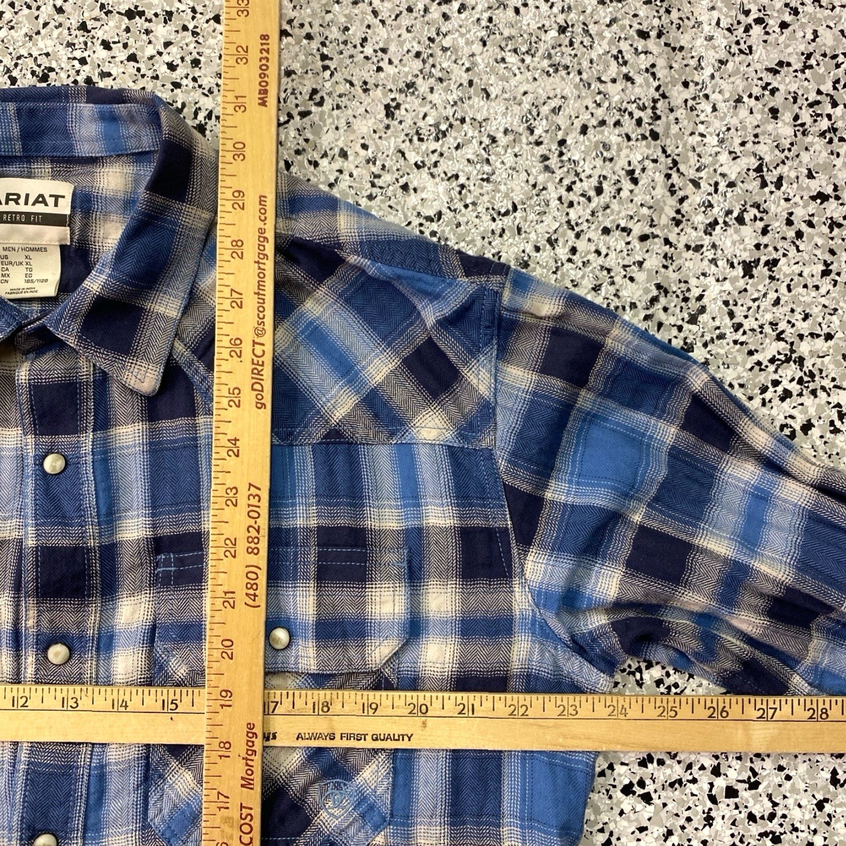 Ariat Ariat Pearl Snap Retro Fit Shirt Men XL Plaid Western Long Sleeve Cotton Flannel Size US XL / EU 56 / 4 - 3 Thumbnail