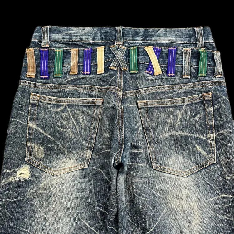 Japanese Brand Nylaus Double Waist Ifsixwasninen Lgb Distressed Denim Size US 32 / EU 48 - 4 Thumbnail