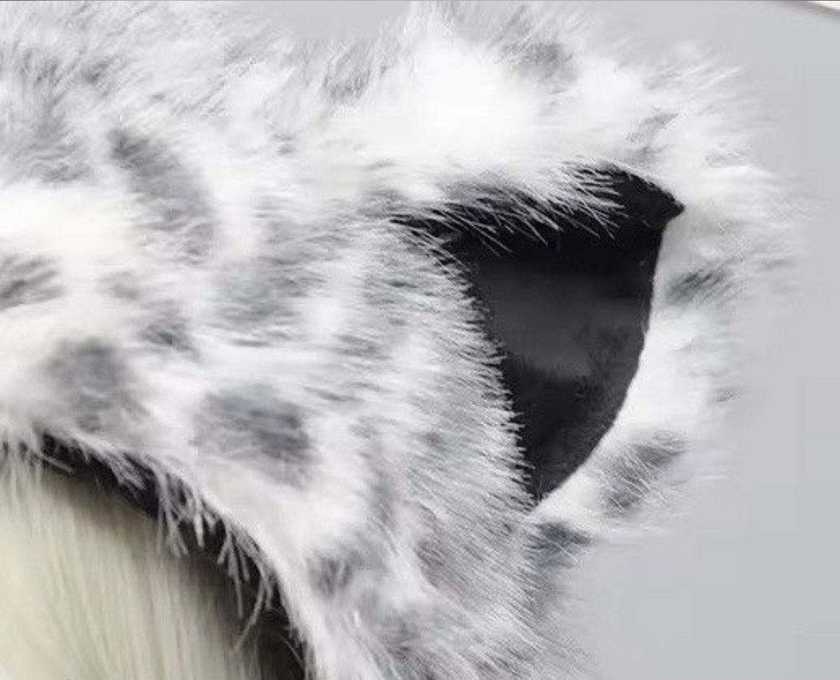 Japanese Brand Animal Snow Leopard Hooded Winter Faux Fur Hat Size ONE SIZE - 3 Thumbnail