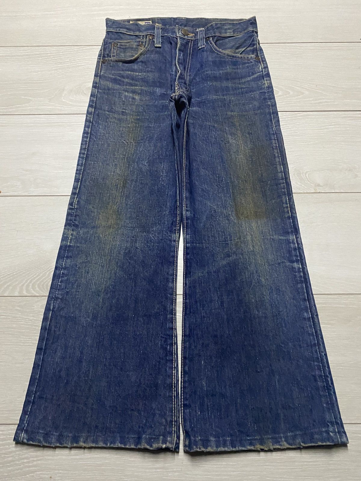 Edwin True Vintage Edwin USA Mud Wash Grunge Flare Jeans Size US 27 - 1 Thumbnail