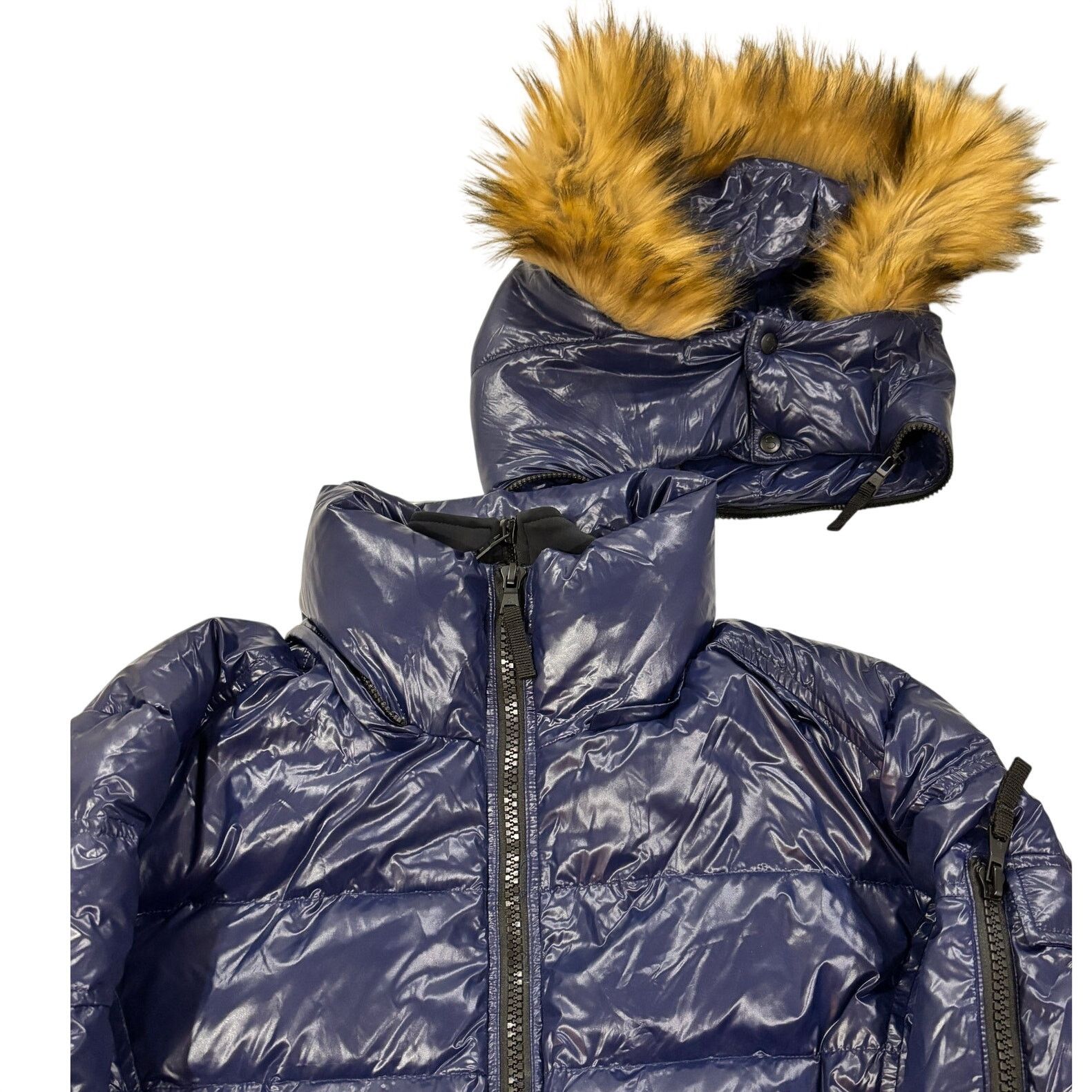 Other *R39 S13 Men's Faux Fur Lined Hoodie Puffer Jacket Navy XL Size US XL / EU 56 / 4 - 7 Thumbnail