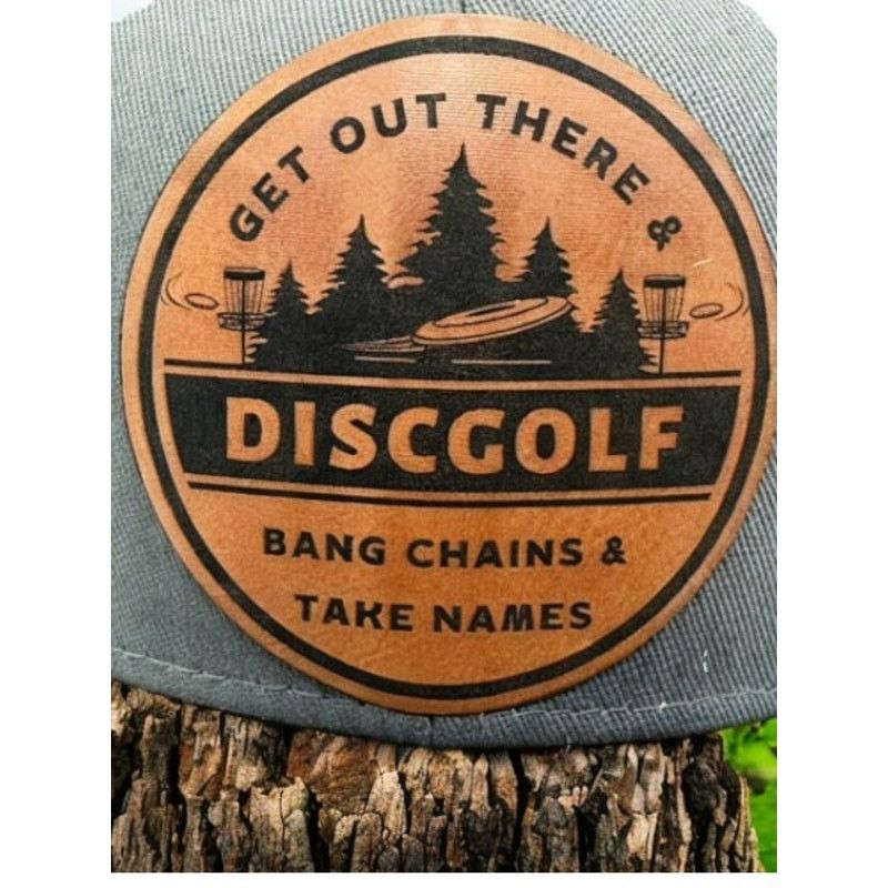 The Unbranded Brand Disc Golf Leather Patch Hat Custom Trucker Hat Bang Chains Size ONE SIZE - 2 Thumbnail