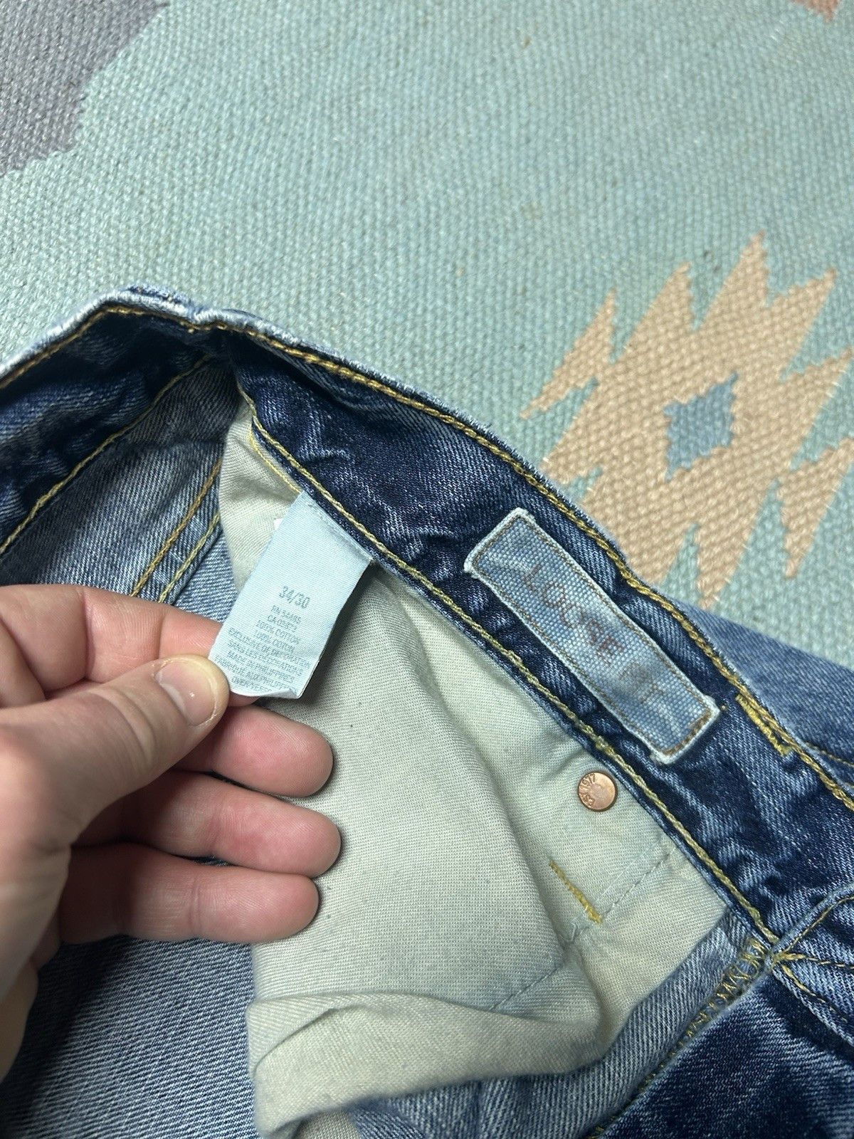 Vintage Vtg American Eagle loose fit jeans distres faded baggy 36x29 Size US 36 / EU 52 - 8 Thumbnail