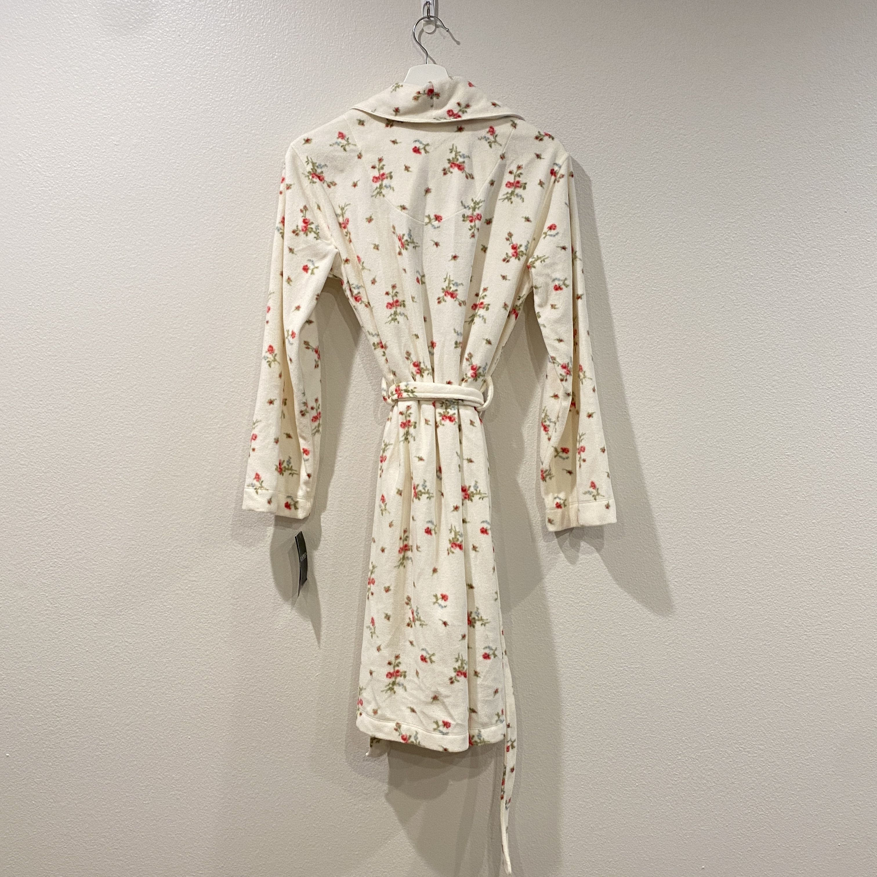 Ralph Lauren Lauren Ralph Lauren Ivory Floral Fleece Wrap Robe Size S / US 4 / IT 40 - 6 Thumbnail