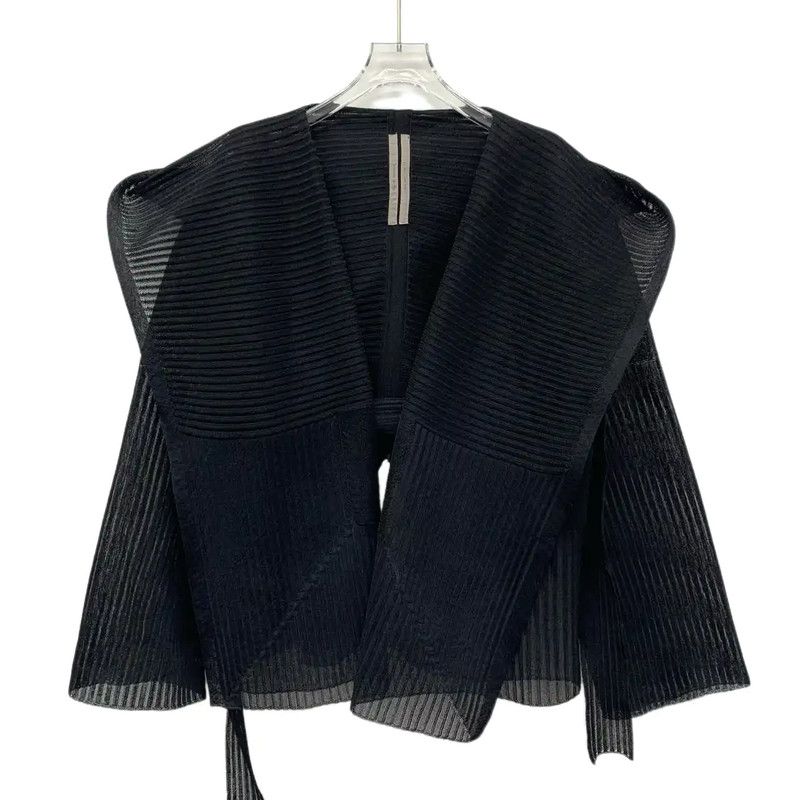 Rick Owens Black Silk Open Cardigan 0089