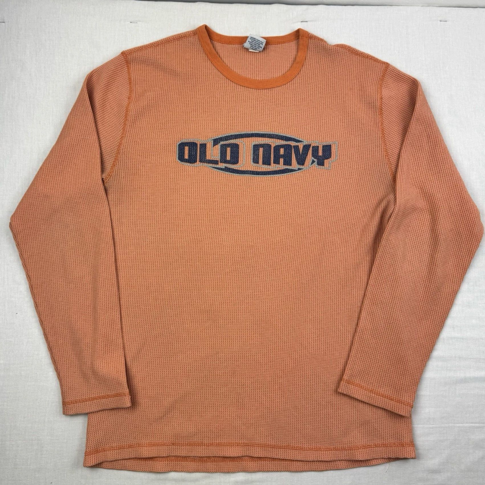Old Navy VINTAGE Old Navy Thermal Shirt Men XL Orange Solid Grunge Hipster 90s Y2K Size US XL / EU 56 / 4 - 2 Thumbnail