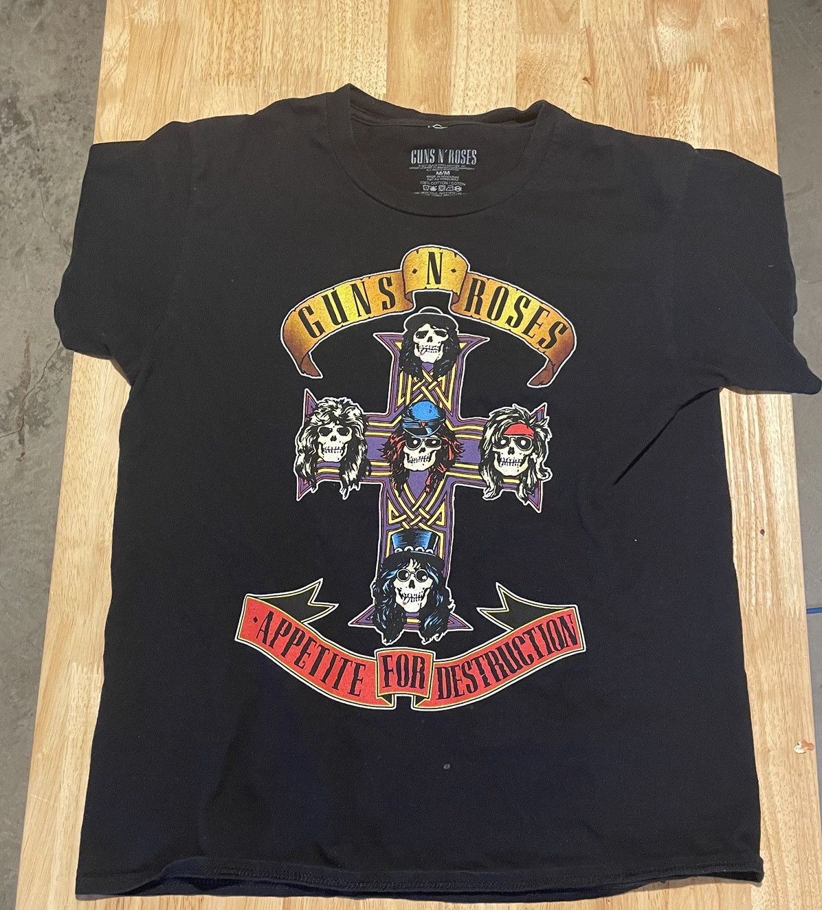 OFFICIAL GUNS N Roses T Shirt Appetite bullet not in this lifetime logo