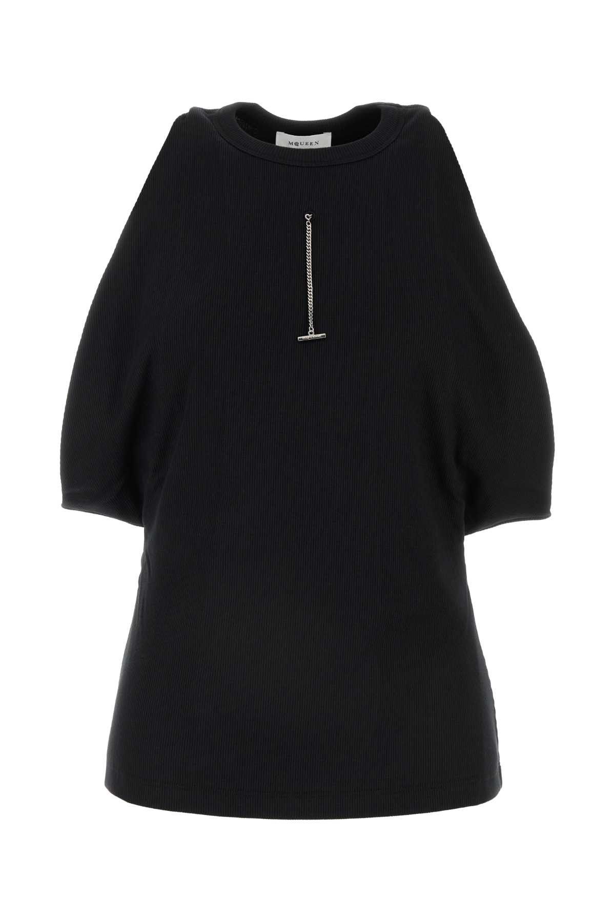 Alexander McQueen Black Stretch Cotton Top Size S / US 4 / IT 40 - 1 Thumbnail