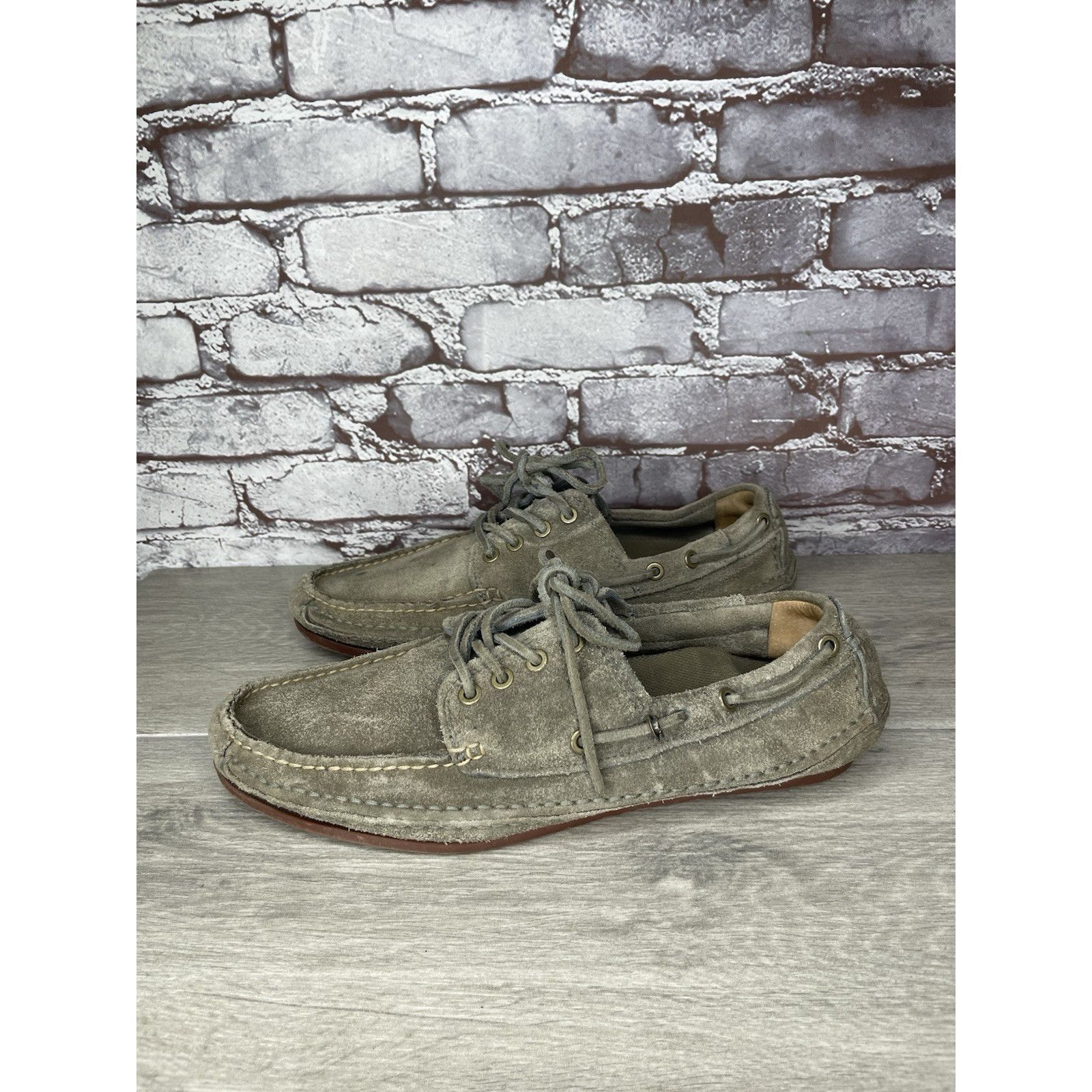 Frye FRYE Mason Tie Moc Camp Taupe Suede Leather Boat Shoes Men S Size US 12 / EU 45 - 9 Thumbnail
