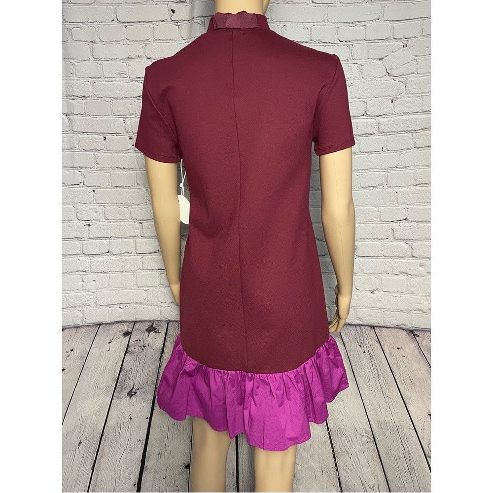 Staud NWT New $235 Staud Diam Colorblock High-Neck Ruffle Dress S Size XS / US 0-2 / IT 36-38 - 4 Thumbnail