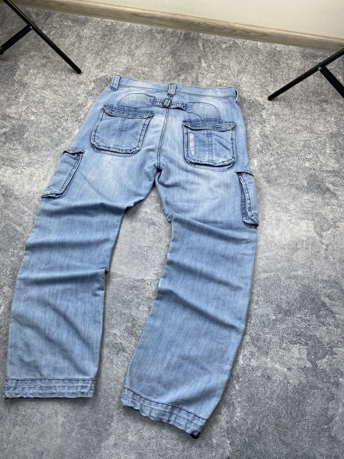 Japanese Brand × Vintage Cargo Jeans Dirty Pants crash denim thrashed y2k distressed Size US 34 / EU 50 - 4 Thumbnail