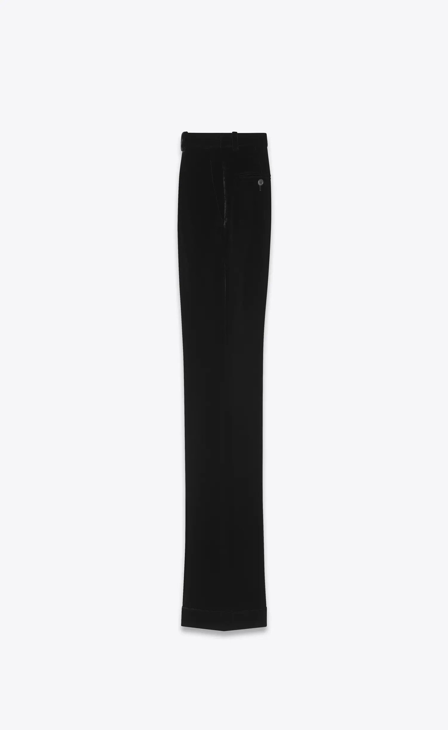Saint Laurent Paris o1s1wg110225 704015 Tailored Pant in Velvet in Black Size 25" / US 0 / IT 36 - 2 Thumbnail
