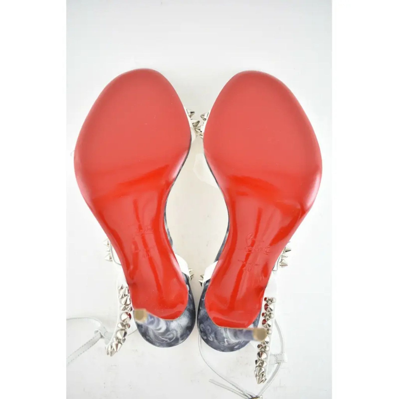 Christian Louboutin Mafaldina Spikes 100 Blue Jeans Strap Sandal Heel Pump 40 Size US 10 / IT 40 - 12 Thumbnail