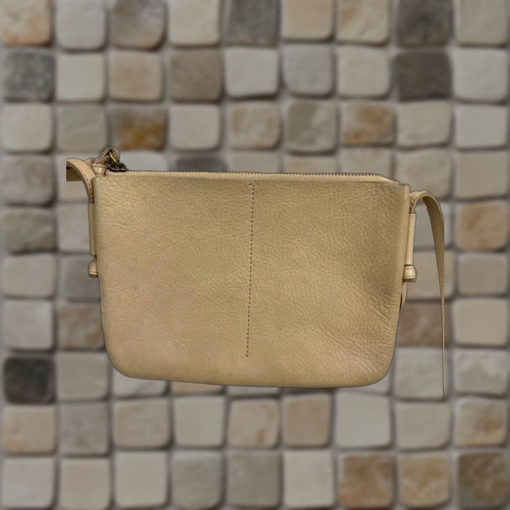 Madewell Madewell The Knotted Bag Crossbody Womens Small Beige Leather Zip Top Slip Pocket Size S / US 4 / IT 40 - 1 Thumbnail