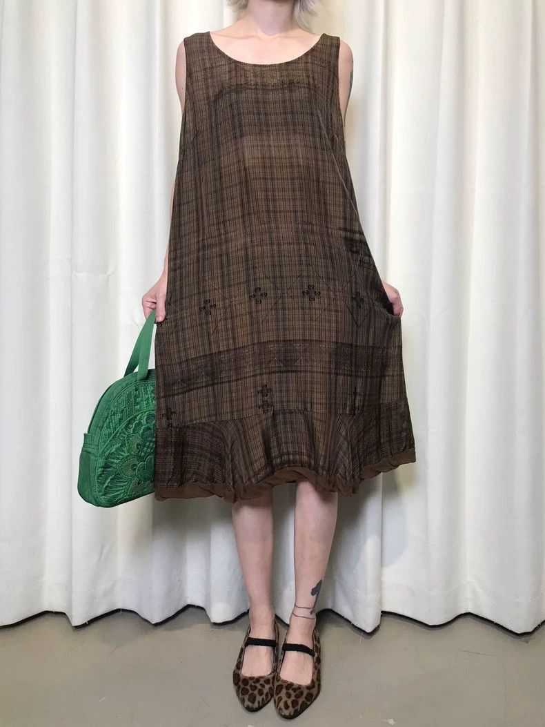 Issey Miyake Issey Miyake Vintage Plaid Sleeveless Dress-2508 Size US M / EU 48-50 / 2 - 4 Thumbnail