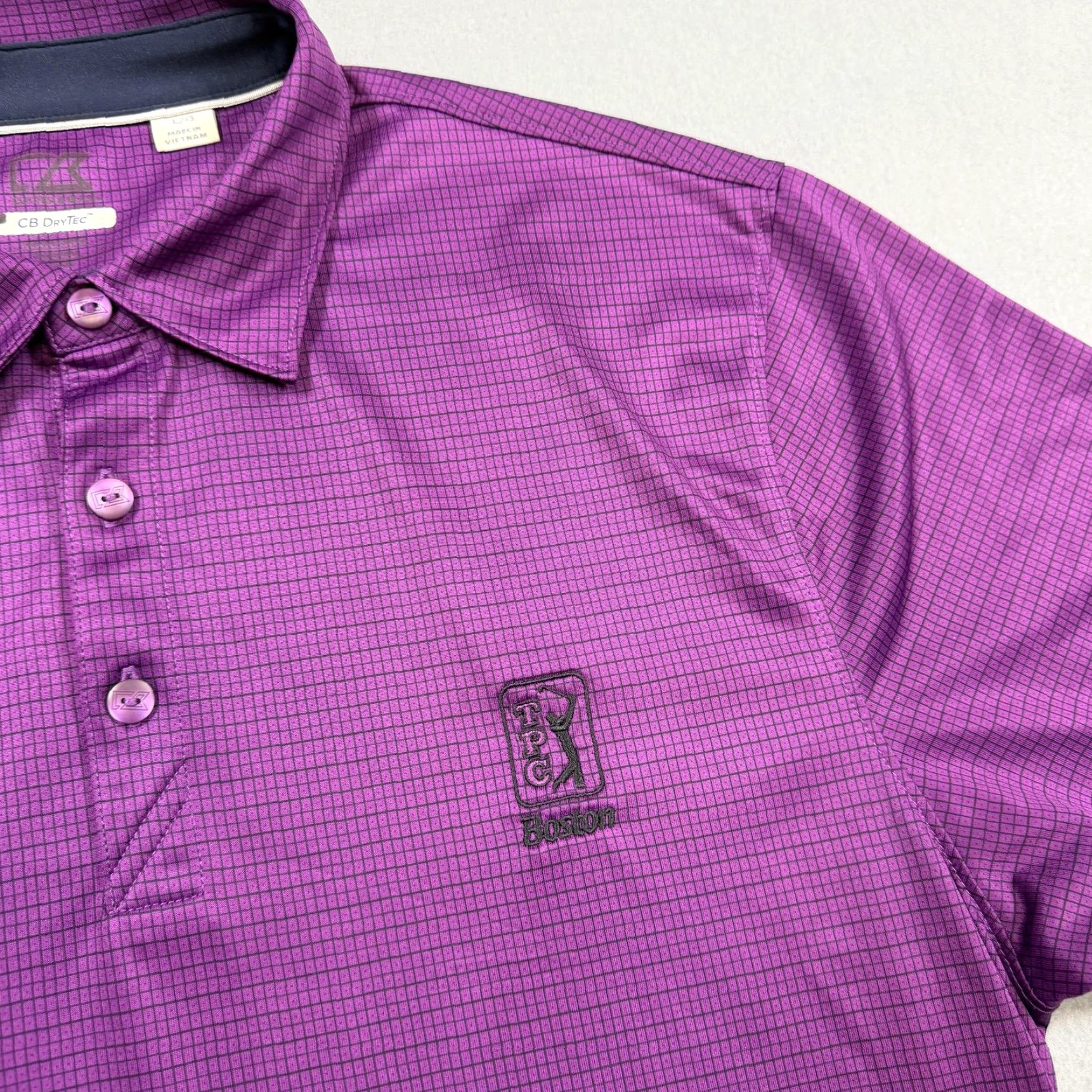 Cutter & Buck Cutter & Buck Polo Shirt Mens L Purple Check CB DryTec Golf Polo Shirt Men L Purple Check 90s? Size US L / EU 52-54 / 3 - 2 Thumbnail